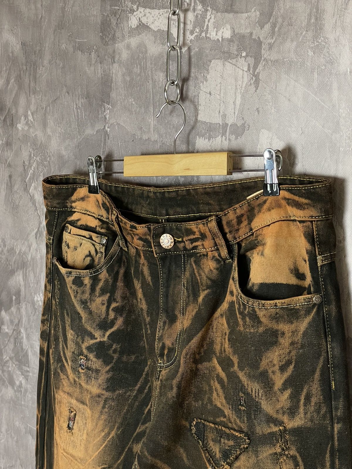 Japanese Brand × Vintage Vintage Baggy Y2K Crazy Dyed Brown Jeans Jaded London Style Size US 38 / EU 54 - 5 Thumbnail