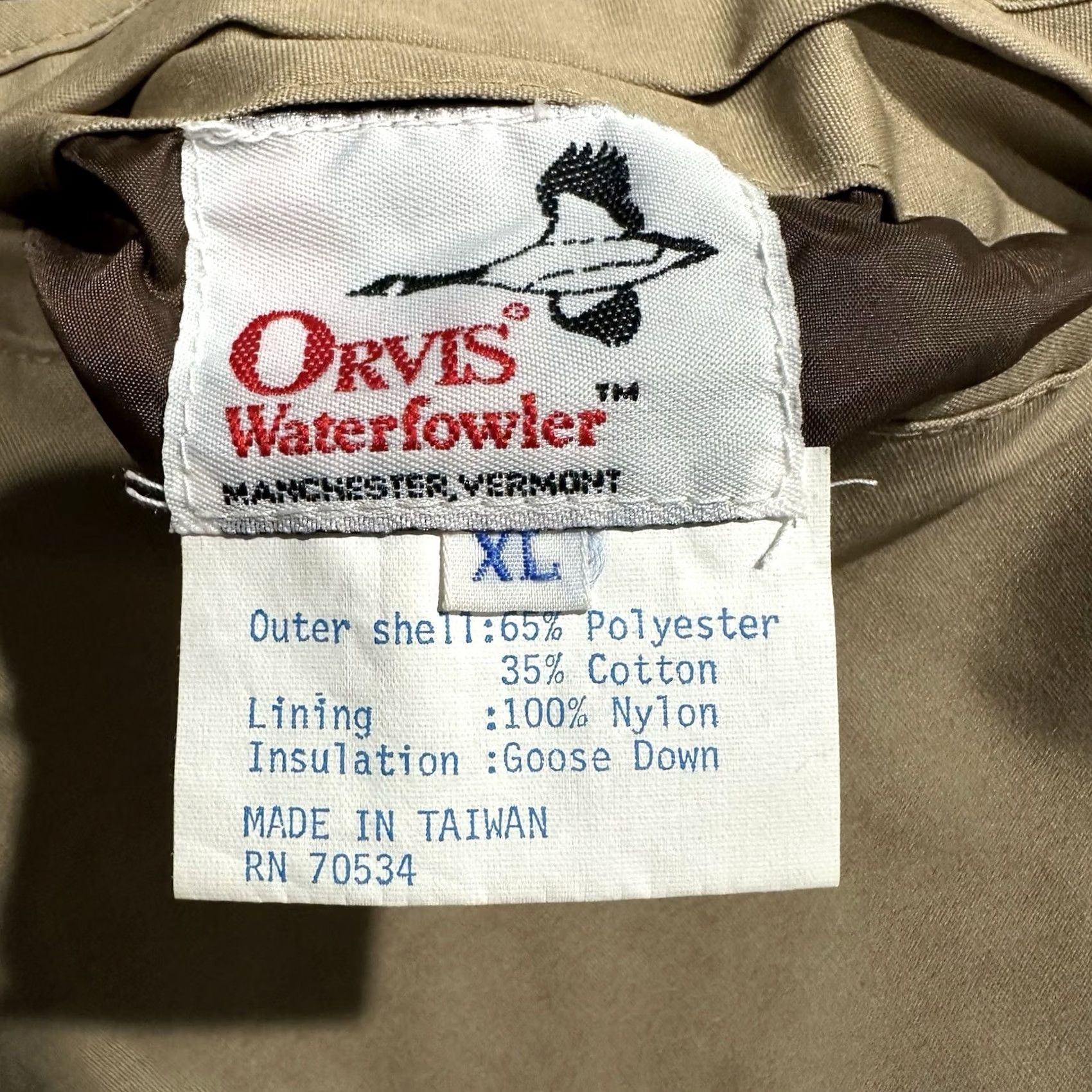 Orvis VINTAGE Orvis Jacket Mens XL Brown Waterfowler Goose Down Puffer Hunting Quilted Jacket Size US XL / EU 56 / 4 - 5 Thumbnail