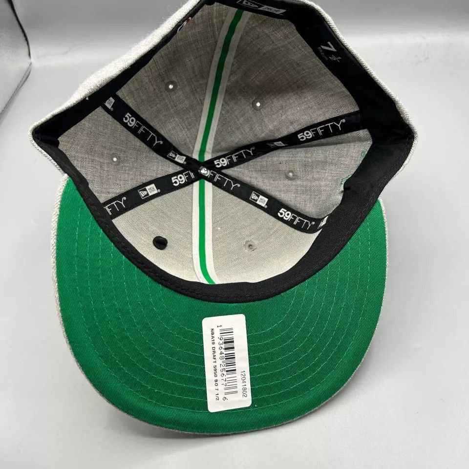 New Era Boston Celtics Hat Men 7 1/2 Gray Fitted Cap New with Pin Size ONE SIZE - 6 Thumbnail