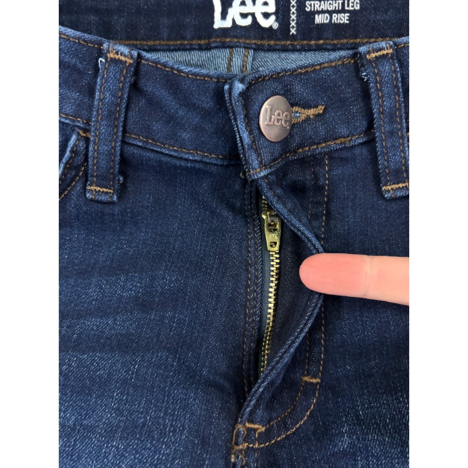 Lee Lee Blue Denim Jeans Regular Womens 26x28 4 Straight Leg Dark Wash Cotton 5-Pocket Designer American Size 27" / US 4 / IT 40 - 5 Thumbnail