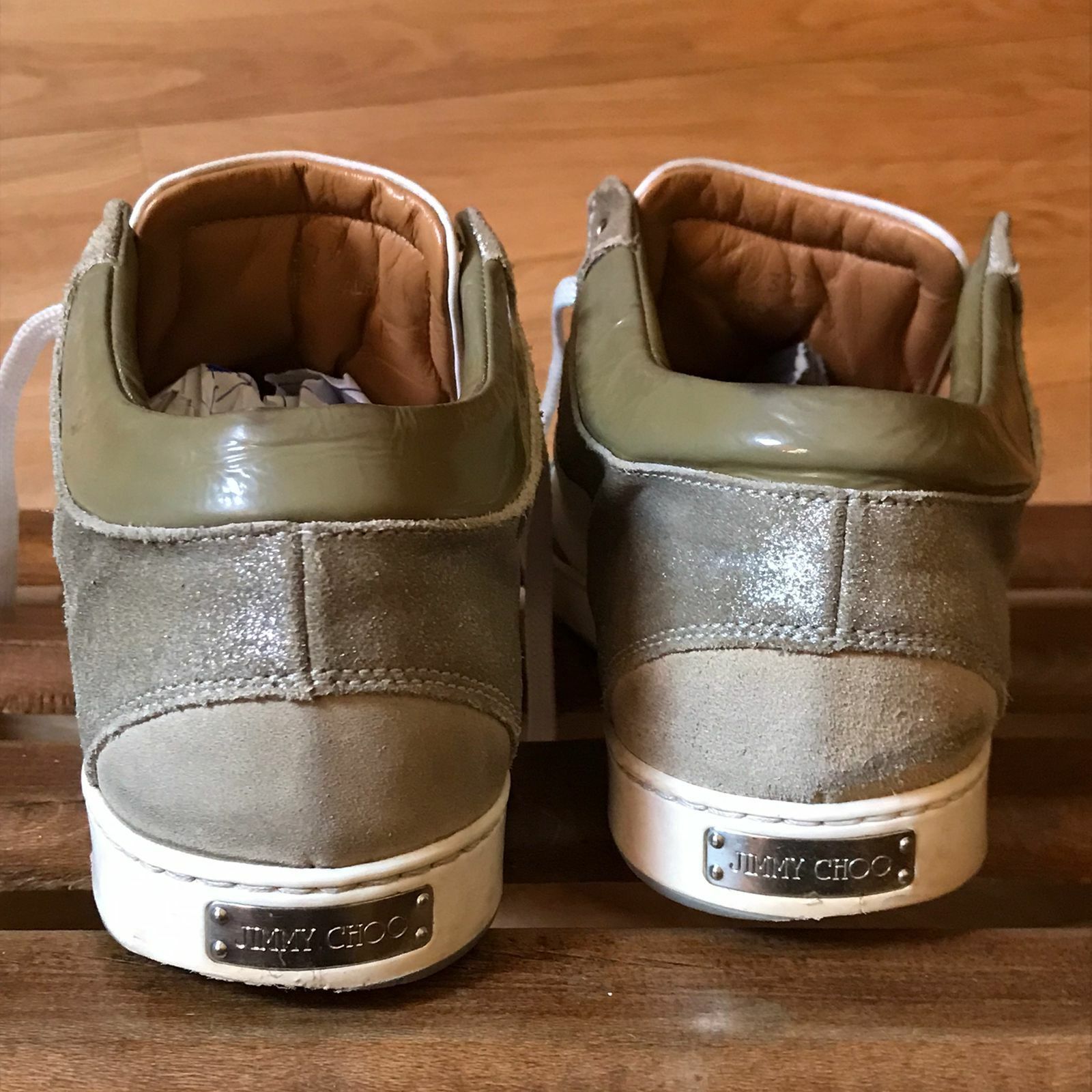 Jimmy Choo JIMMY CHOO Miami Sneaker SHOES WOMENS WHITE GREEN Leather Size US 7.5 / IT 37.5 - 7 Thumbnail