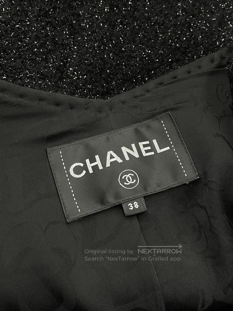 Chanel Chanel Chair series black full of fine glitter zipper jack Size XS / US 0-2 / IT 36-38 - 4 Thumbnail