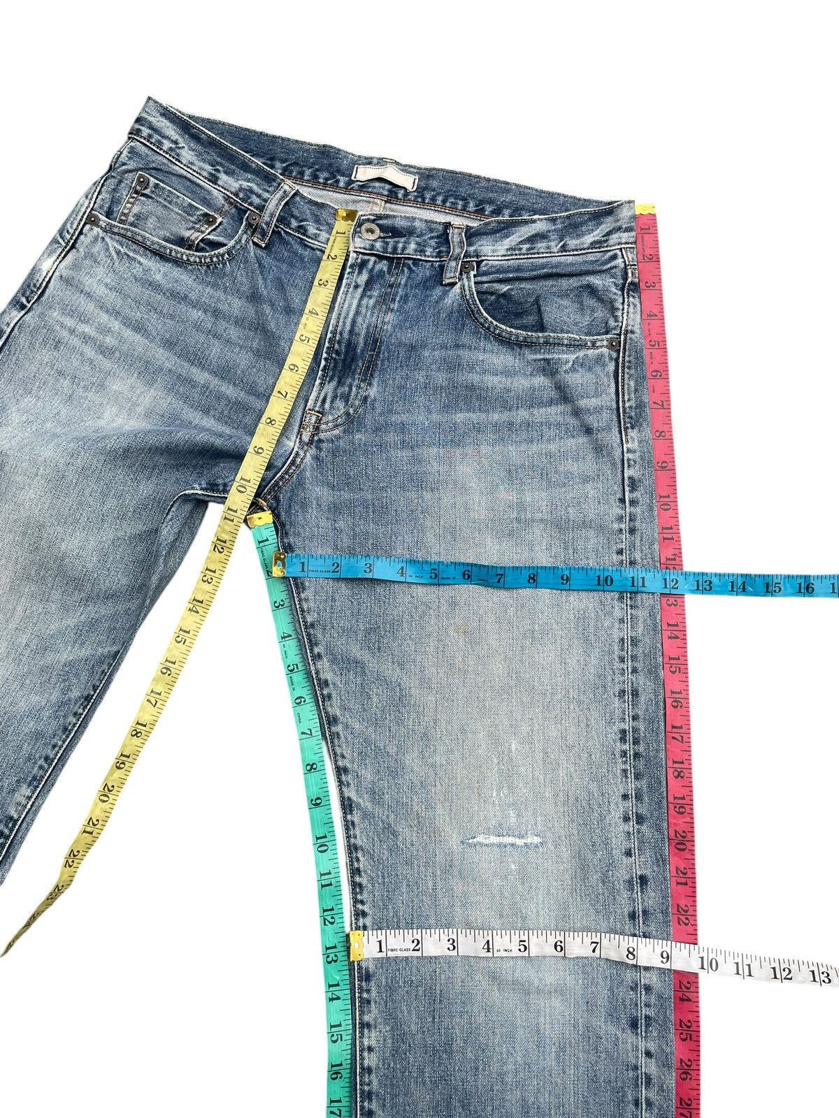 Japanese Brand × Uniqlo Uniqlo Selvedge Distresed Jeans Size US 35 - 14 Thumbnail