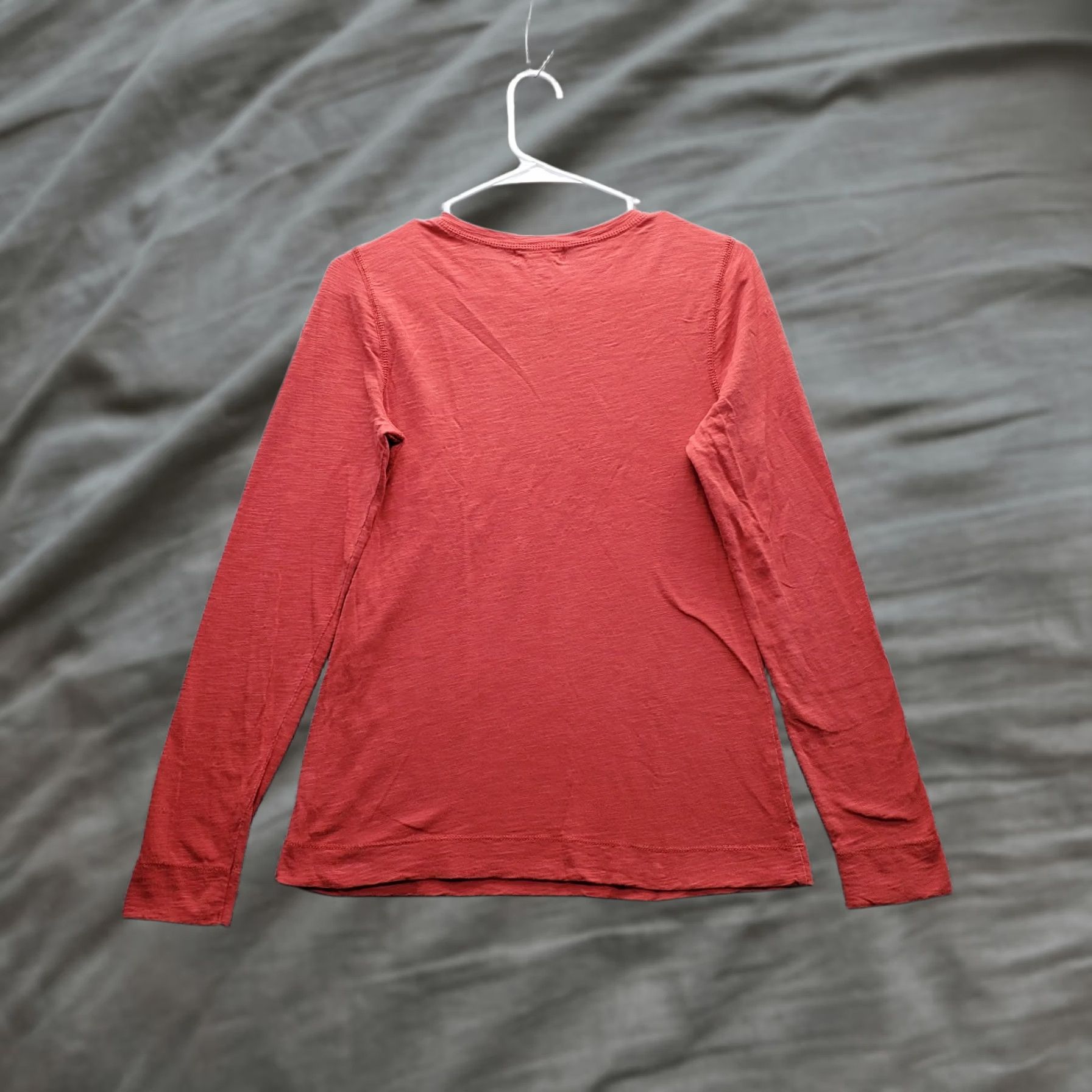 Ralph Lauren Lauren Ralph Lauren Henley Top Women S Orange Graphic Front Long Sleeve Pullover Shirt S Womens Orange Graphic Pullover Size S / US 4 / IT 40 - 1 Thumbnail