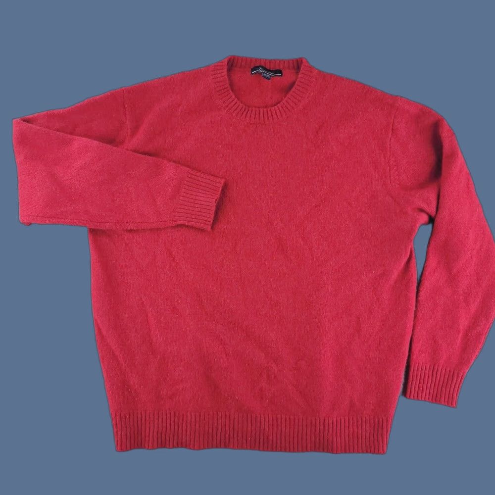 Faconnable Facconable Sweater Mens Red L 100% Cashmere Crewneck Long Sleeve Pullover Size US L / EU 52-54 / 3 - 1 Thumbnail