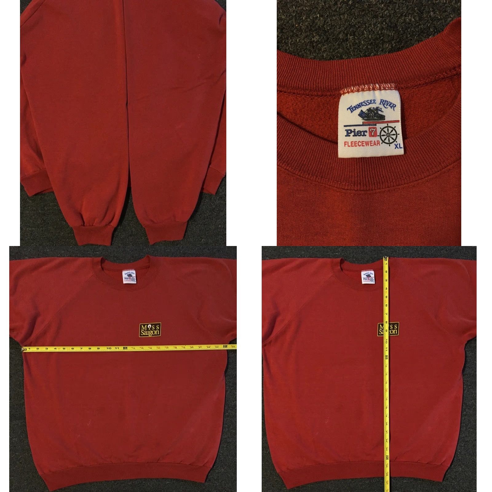 Vtg 80s Miss Saigon Musical Faded Promo Sweatshirt L Acting Play Drama Grunge Hoodie Men Red