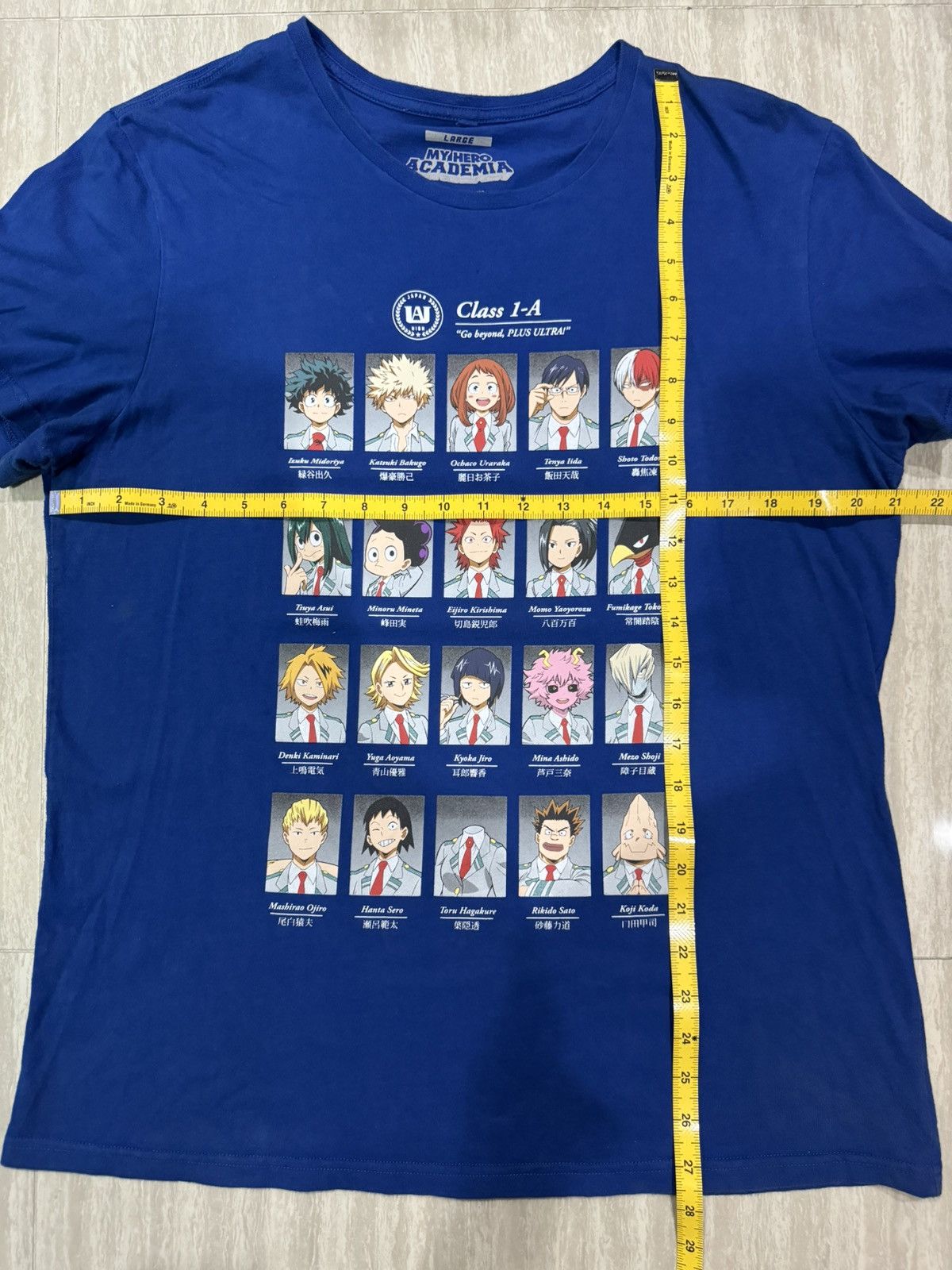 Anime My Hero Academia Class 1-A Blue Shirt L size Size US L / EU 52-54 / 3 - 6 Thumbnail