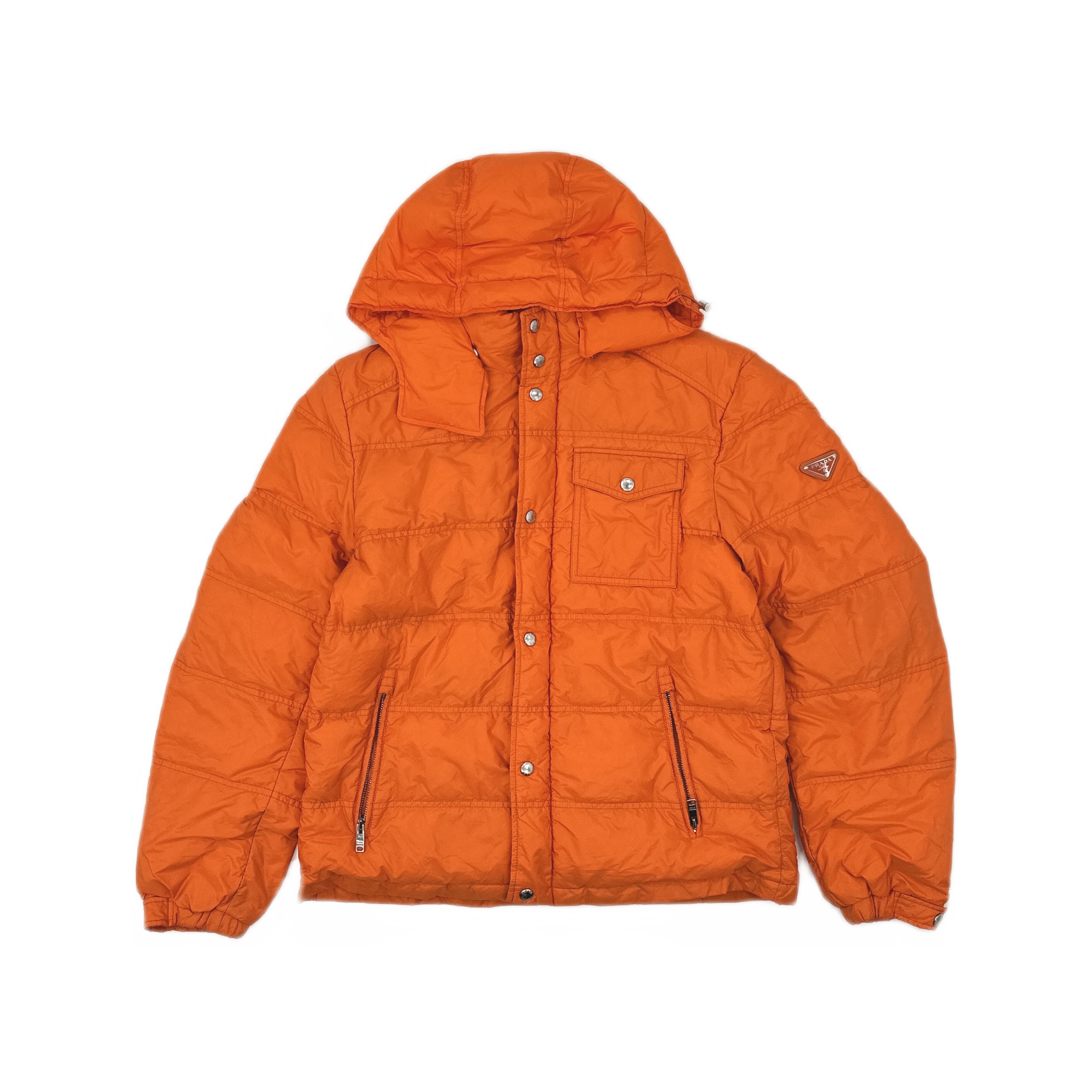Prada Prada Orange Hooded Down Jacket Size 52 Size US L / EU 52-54 / 3 - 1 Thumbnail
