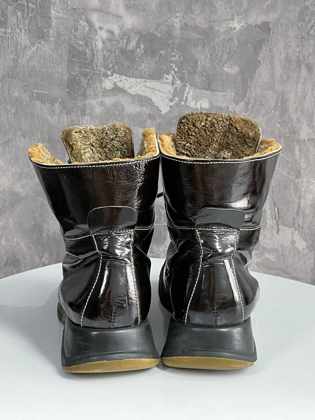 20471120 Vintage Y2K Faux Fur Glamour Bright Prada Style boots Size US 10 / IT 40 - 5 Thumbnail