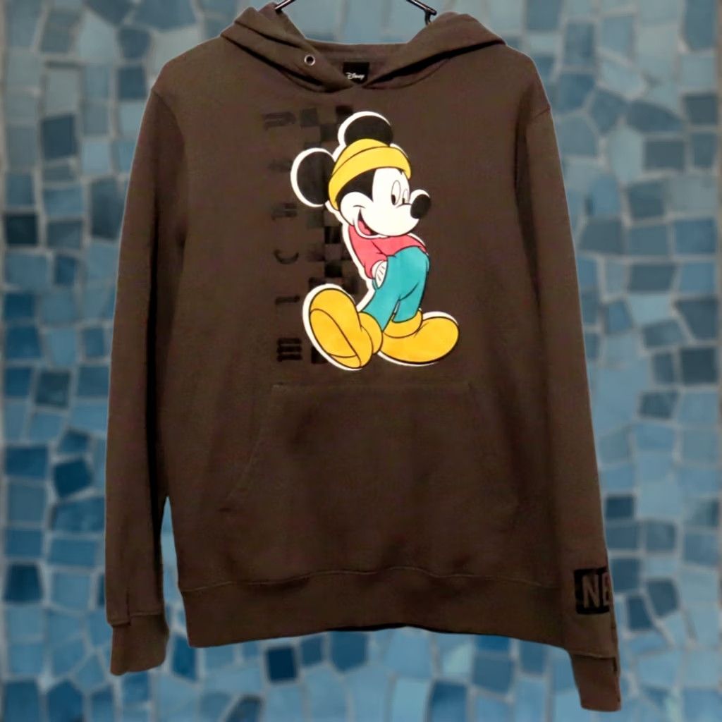 Disney Disney Men's Hoodie Dark Gray Mickey Mouse Graphic Print S Pullover Fleece Cotton Blend Regular Shirt? Size US S / EU 44-46 / 1 - 1 Thumbnail