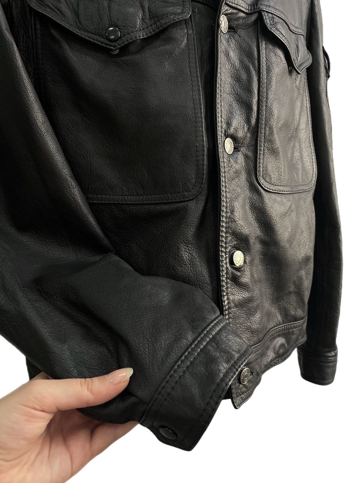 Diesel Vintage POLICE button up japanese leather jacket 90s Size US L / EU 52-54 / 3 - 5 Thumbnail