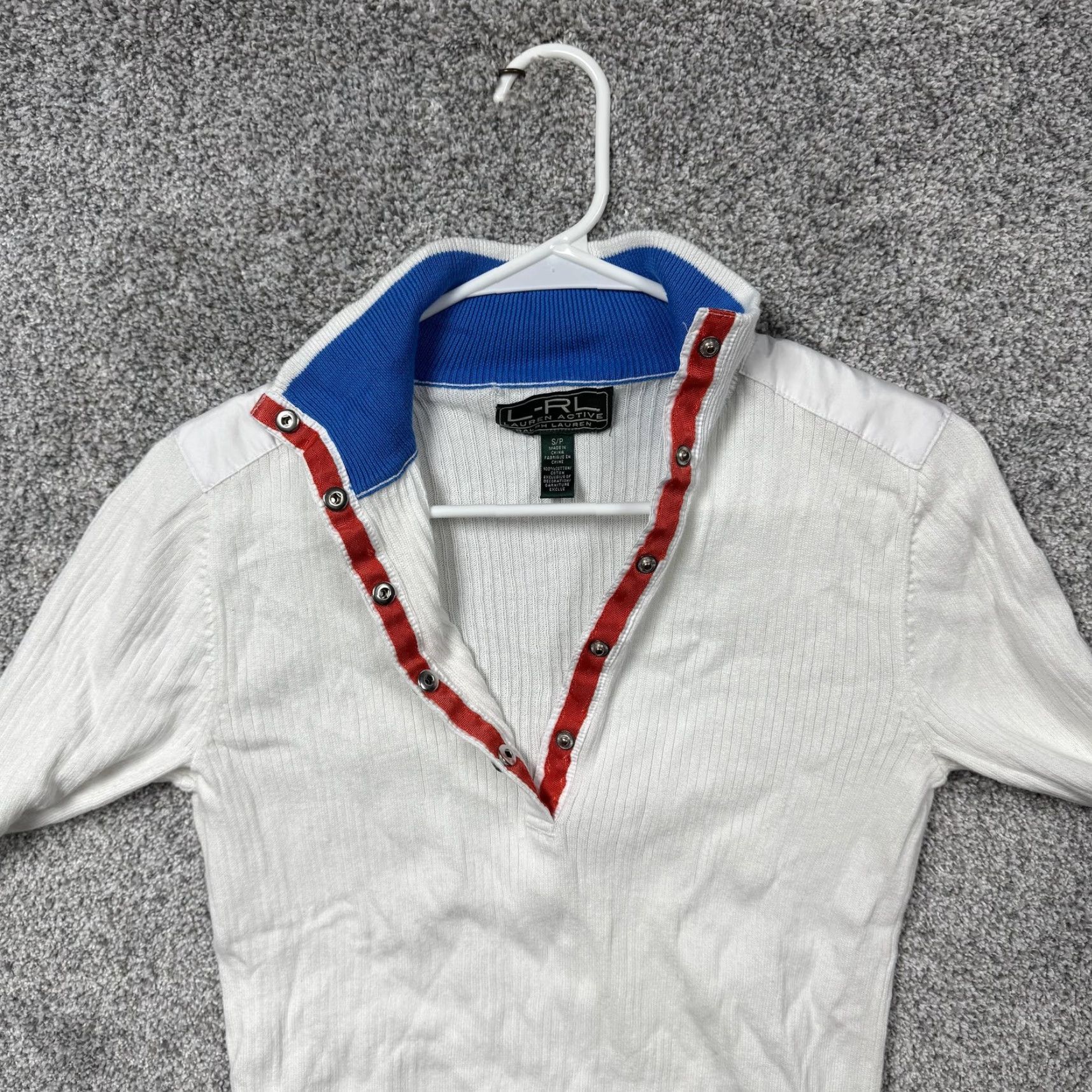 Ralph Lauren Lauren Ralph Lauren Sweater Small Henley Ribbed Knit Preppy Active Clean Girl Size S / US 4 / IT 40 - 7 Thumbnail
