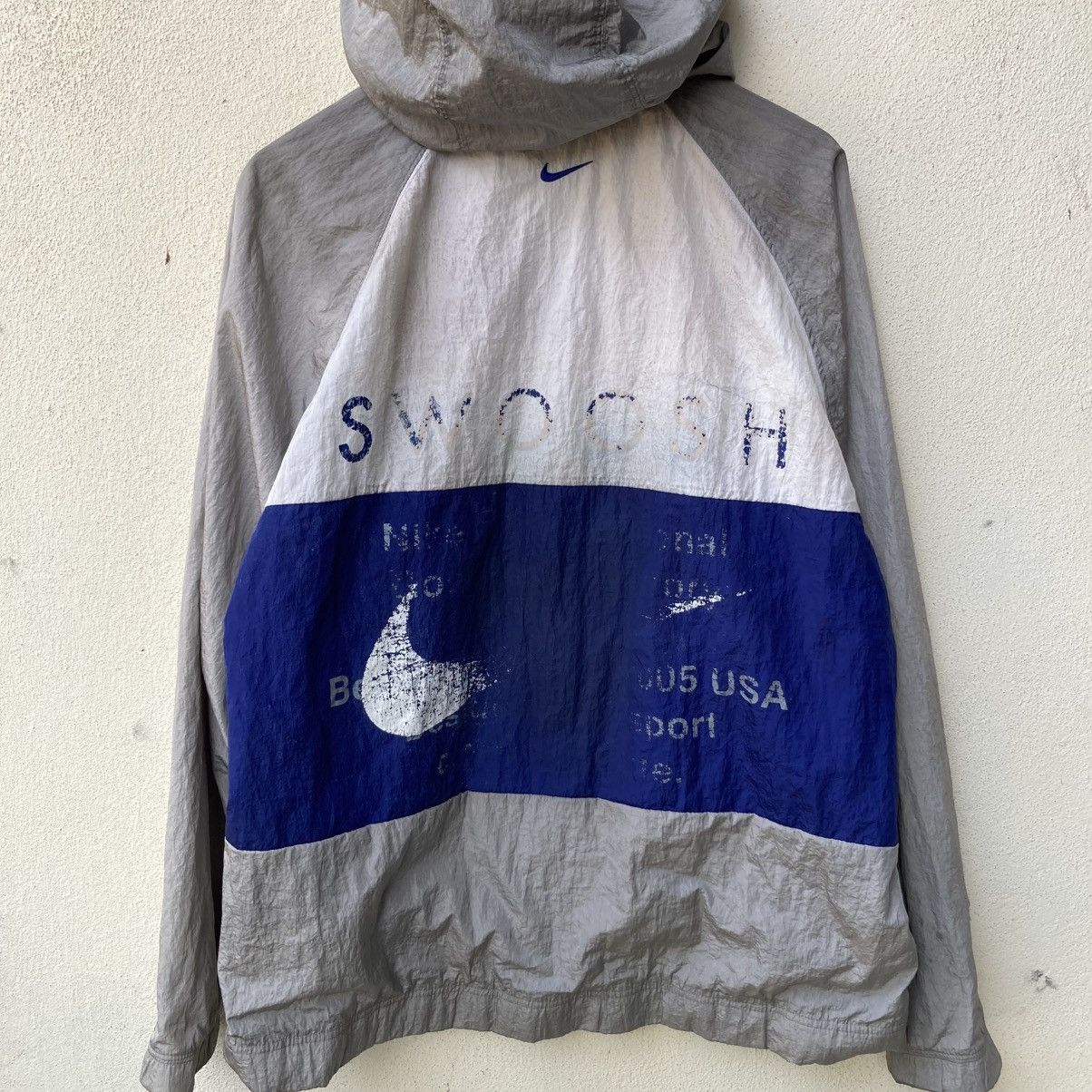 Nike Vintage Distressed 90s Nike Double Swoosh Light Jacket Size US XL / EU 56 / 4 - 4 Thumbnail