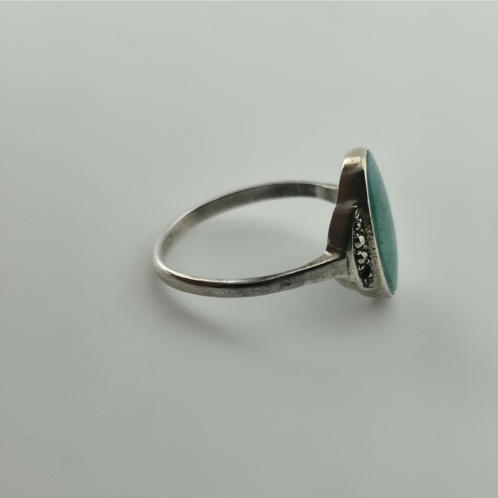 Other Birks Sterling Silver Green Stone Ring Size 6.5 Vintage Size ONE SIZE - 3 Thumbnail