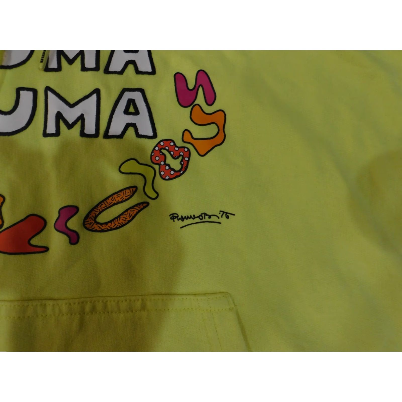 Puma PUMA x romero britto Hoodie Large Mens Yellow Art Graphic Pullover Hoodie, Logo, Pockets, Long Sleeve, Hooded, Drawstring, Cotton Polyester, T-Shirt? Size US L / EU 52-54 / 3 - 4 Thumbnail