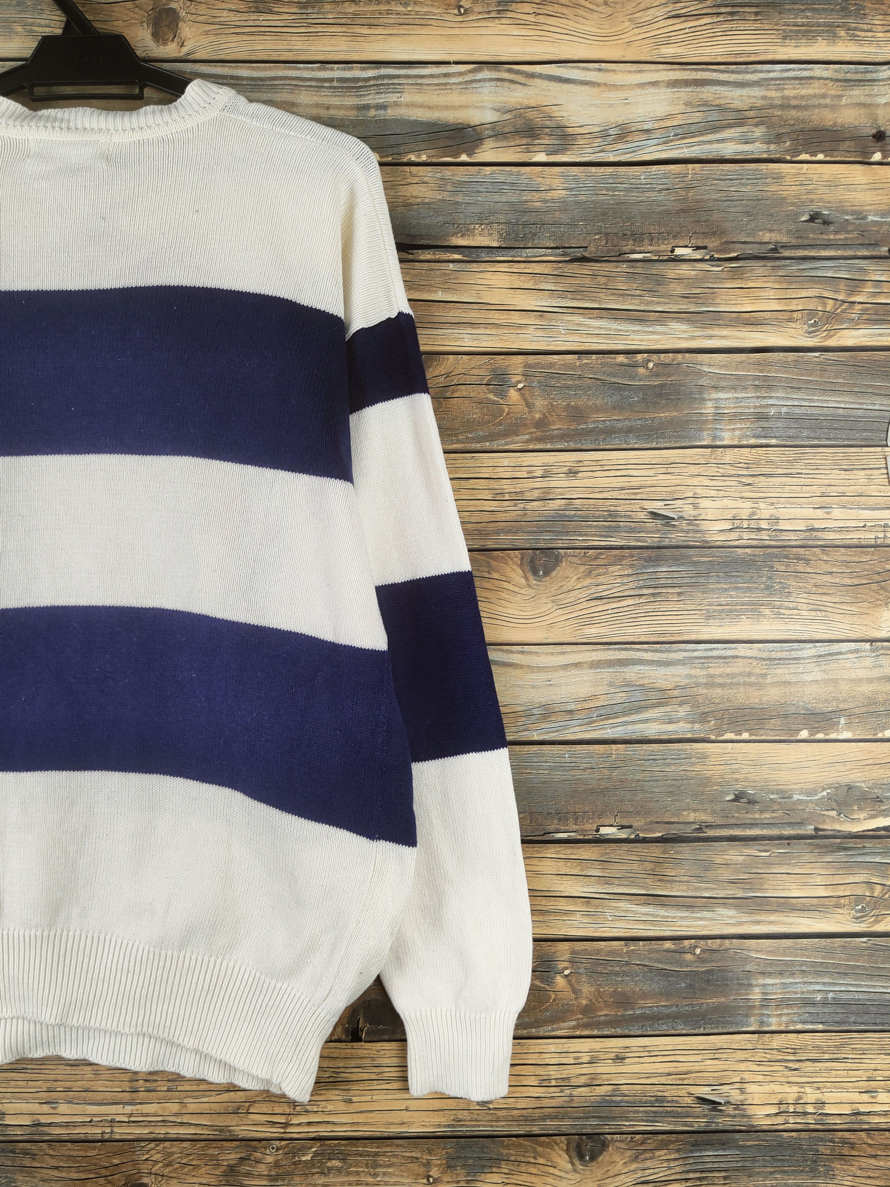 Japanese Brand DL Pno Vanlia Ivory Navy Knitwear Sweatshirts #46-127 Size US L / EU 52-54 / 3 - 9 Thumbnail