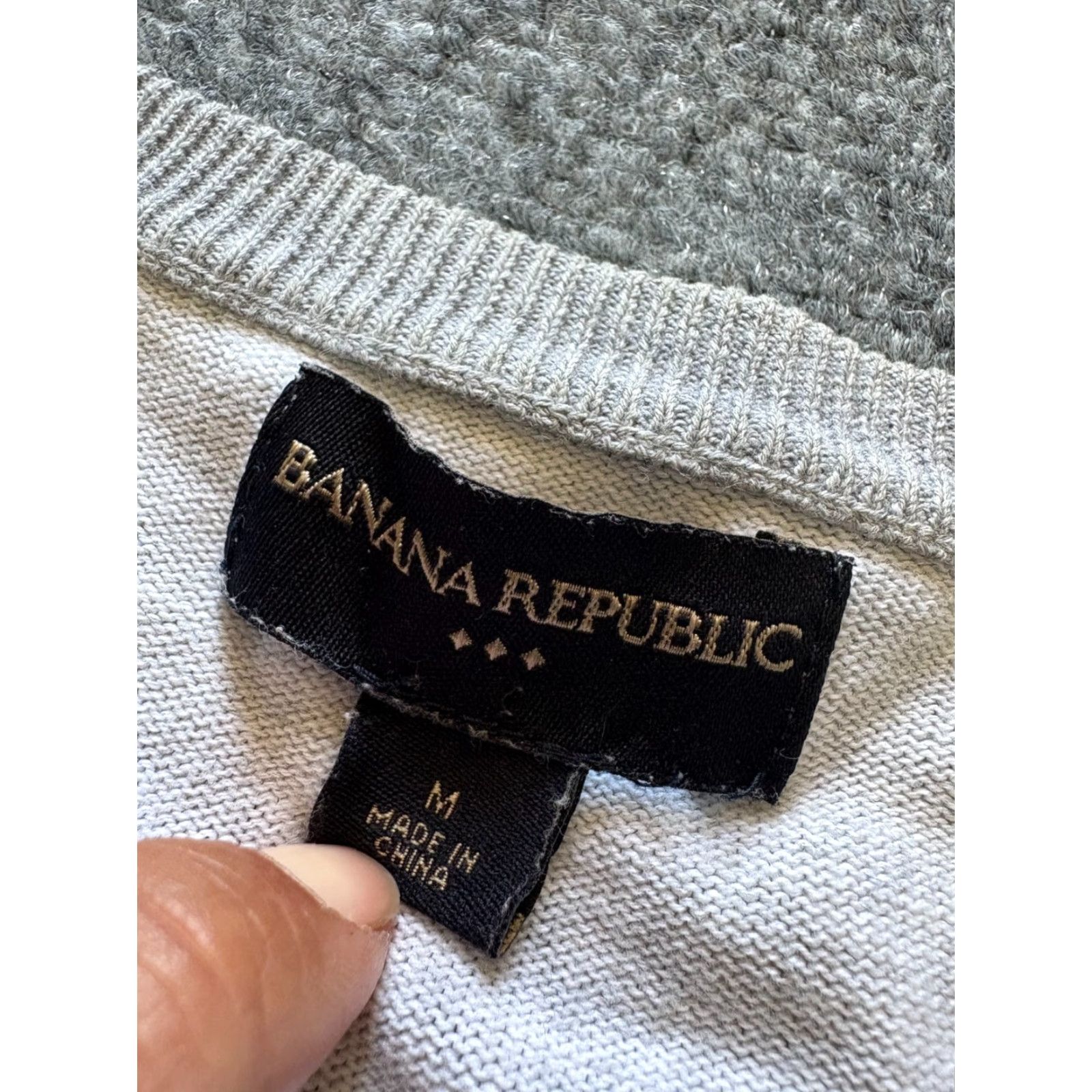 Banana Republic Banana Republic Sweater Mens M Gray Long Sleeve Pullover Cotton Knit Regular Pull Over Size US M / EU 48-50 / 2 - 2 Thumbnail