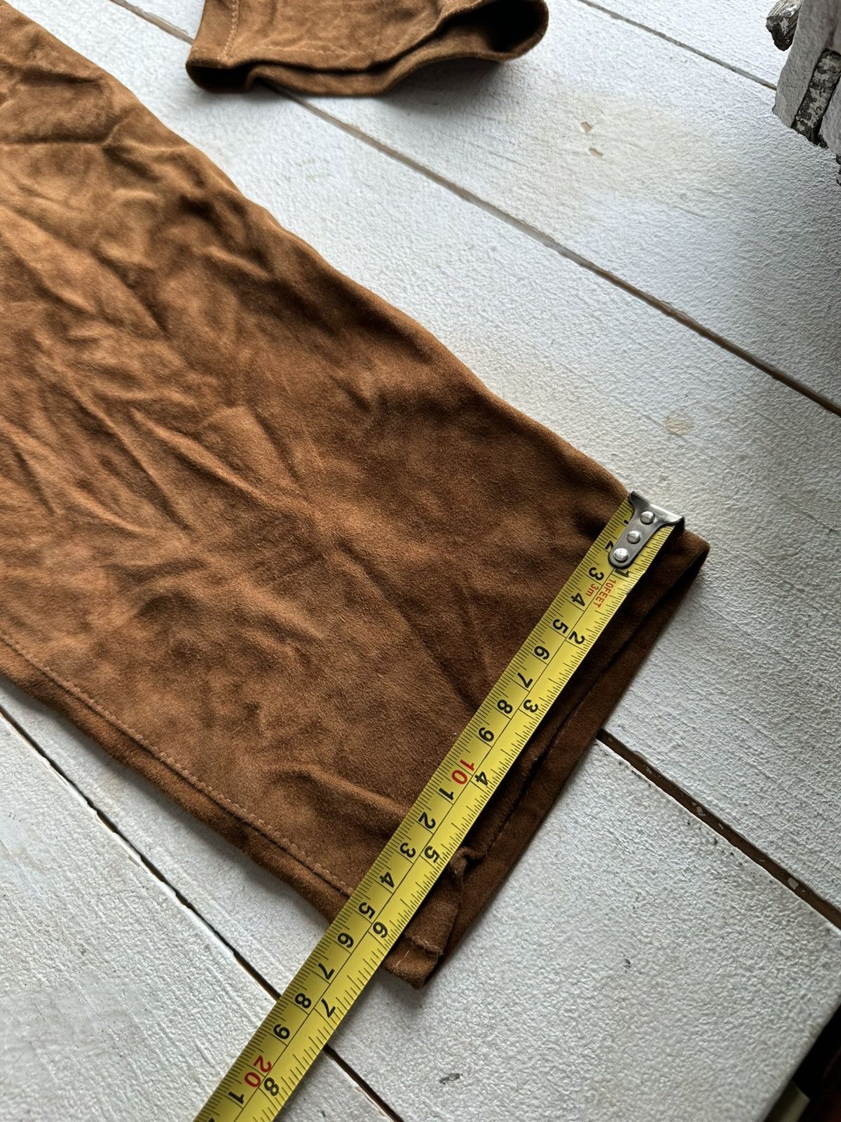 Leather 🚨Vintage leather pants motorcycles BROWN LUXURY Y2K Size 26" / US 2 / IT 38 - 18 Thumbnail