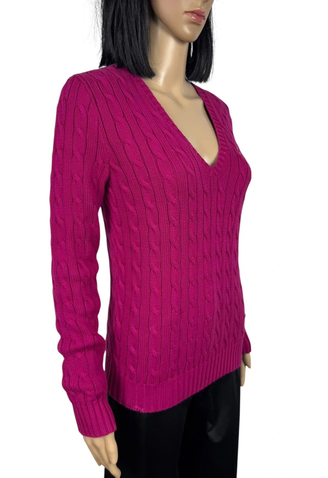 Ralph Lauren Ralph Lauren Sport Vintage 100% Cotton Jumper V-Neck size M Size M / US 6-8 / IT 42-44 - 3 Thumbnail