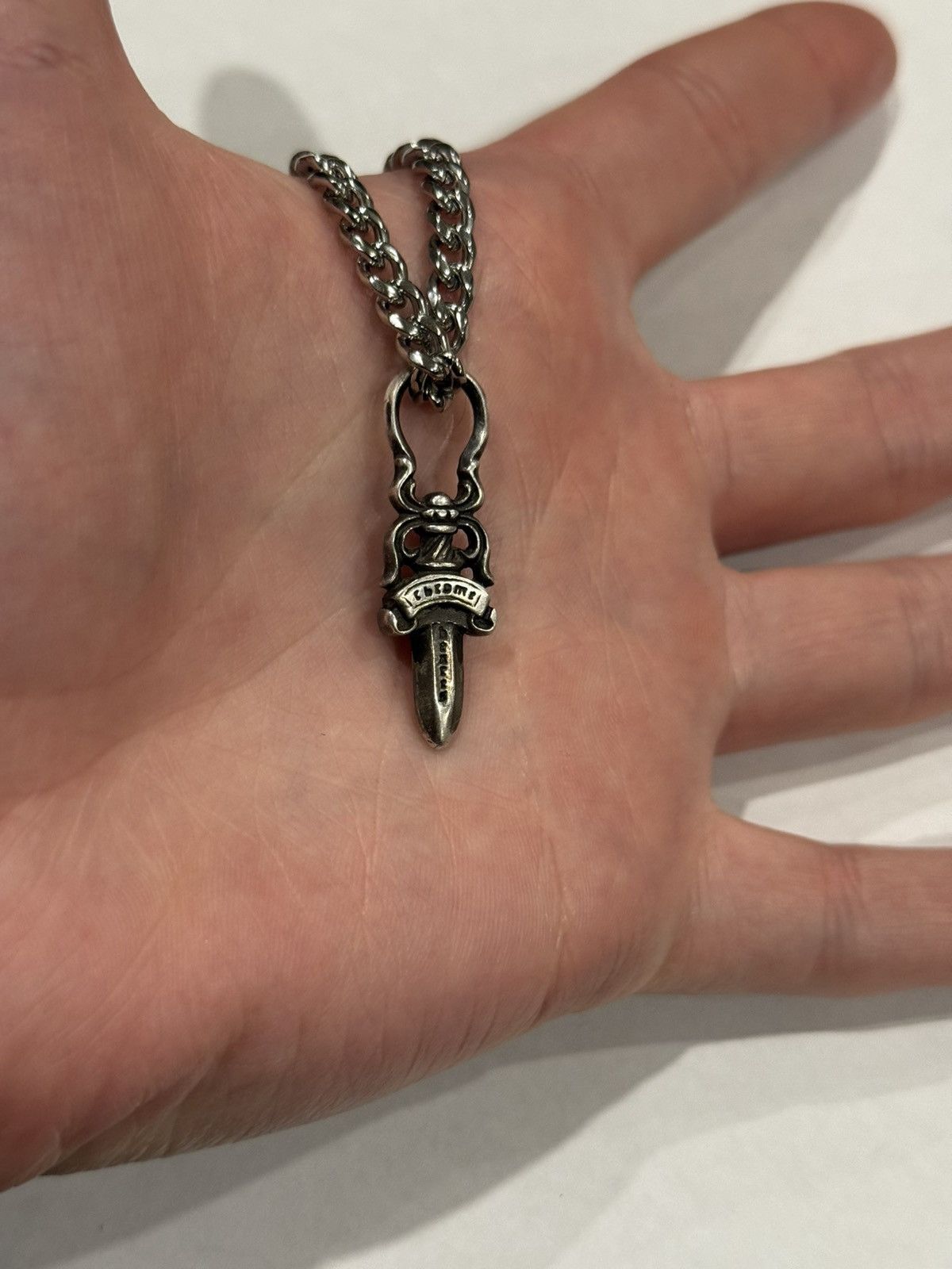 Chrome Hearts Chrome Hearts Dagger Pendant Cuban Link Chain Necklace 925 Size ONE SIZE - 3 Thumbnail