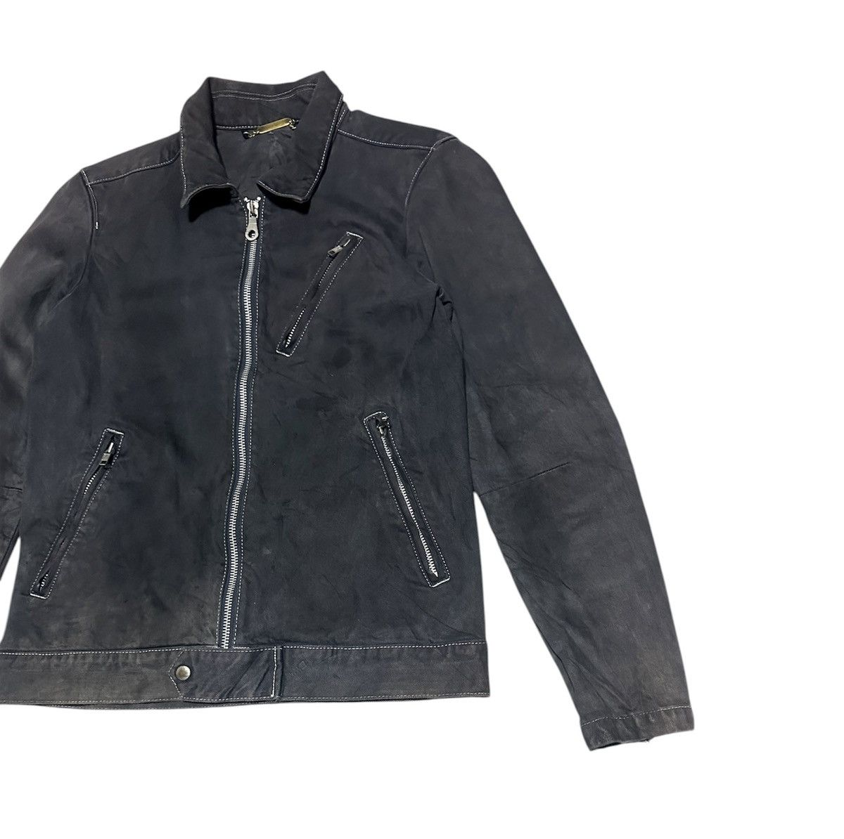 Japanese Brand Trashed Vintage Punk Denim Jacket By Moneky Time Sun Faded Size US S / EU 44-46 / 1 - 3 Thumbnail