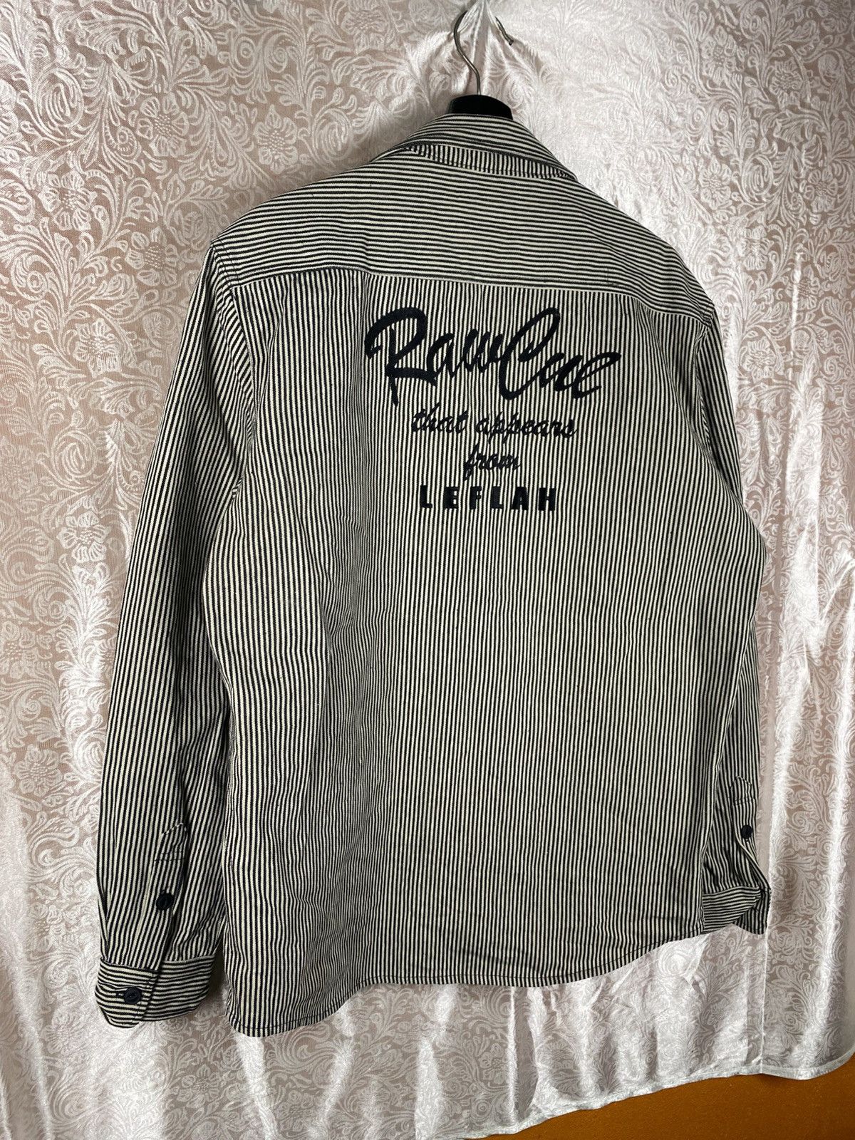 Japanese Brand Vintage LEFLAH Hickory Stripe Workwear Shirt Jacket Japanese Size US XL / EU 56 / 4 - 13 Thumbnail