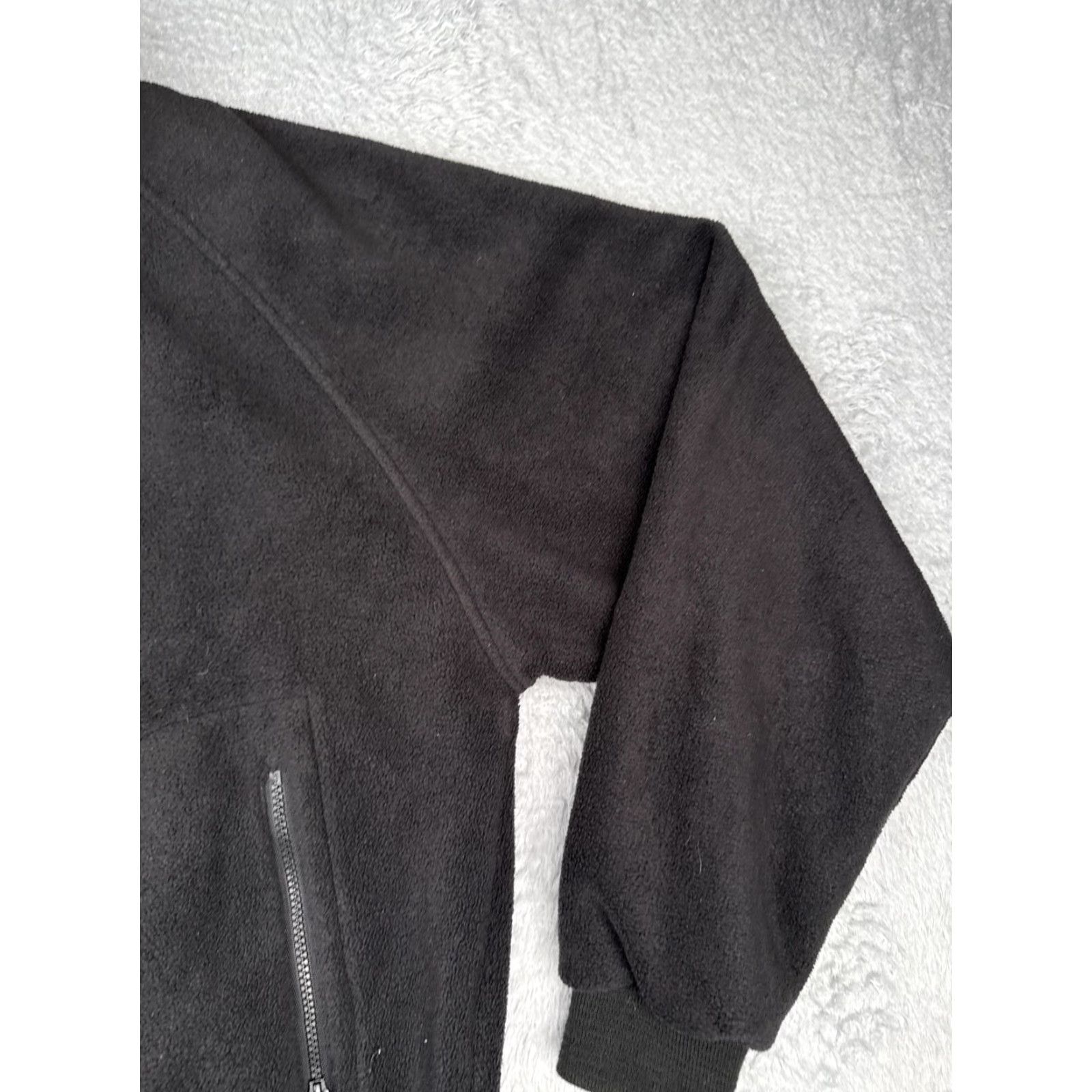 Vintage Tri-Mountain Jacket Mens Large Black Fleece Full Zip Stand Collar Pockets Raglan Size US L / EU 52-54 / 3 - 3 Thumbnail