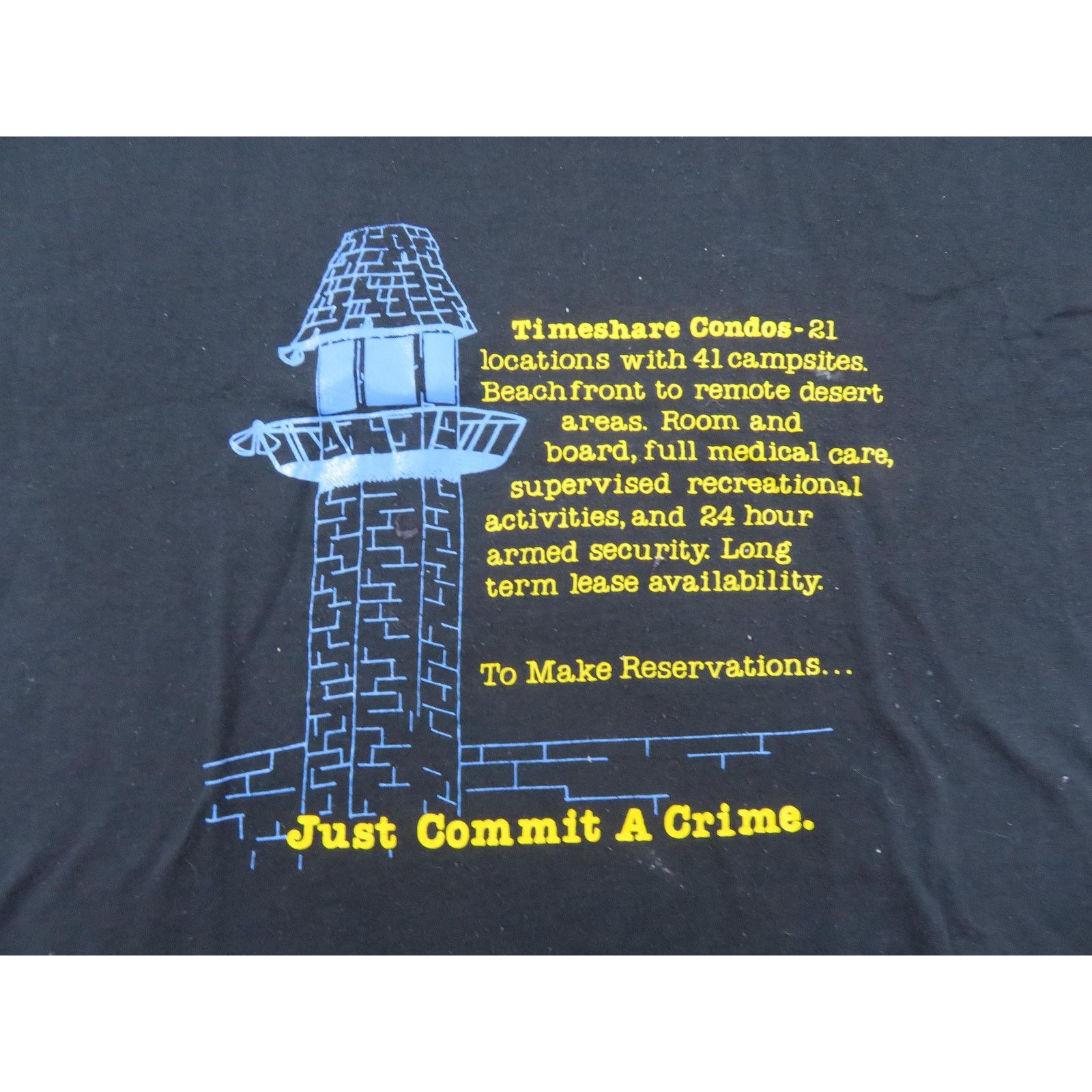 Russell Athletic Just Commit a Crime Funny T-Shirt, USA Made XL 1990s Size US XL / EU 56 / 4 - 2 Thumbnail