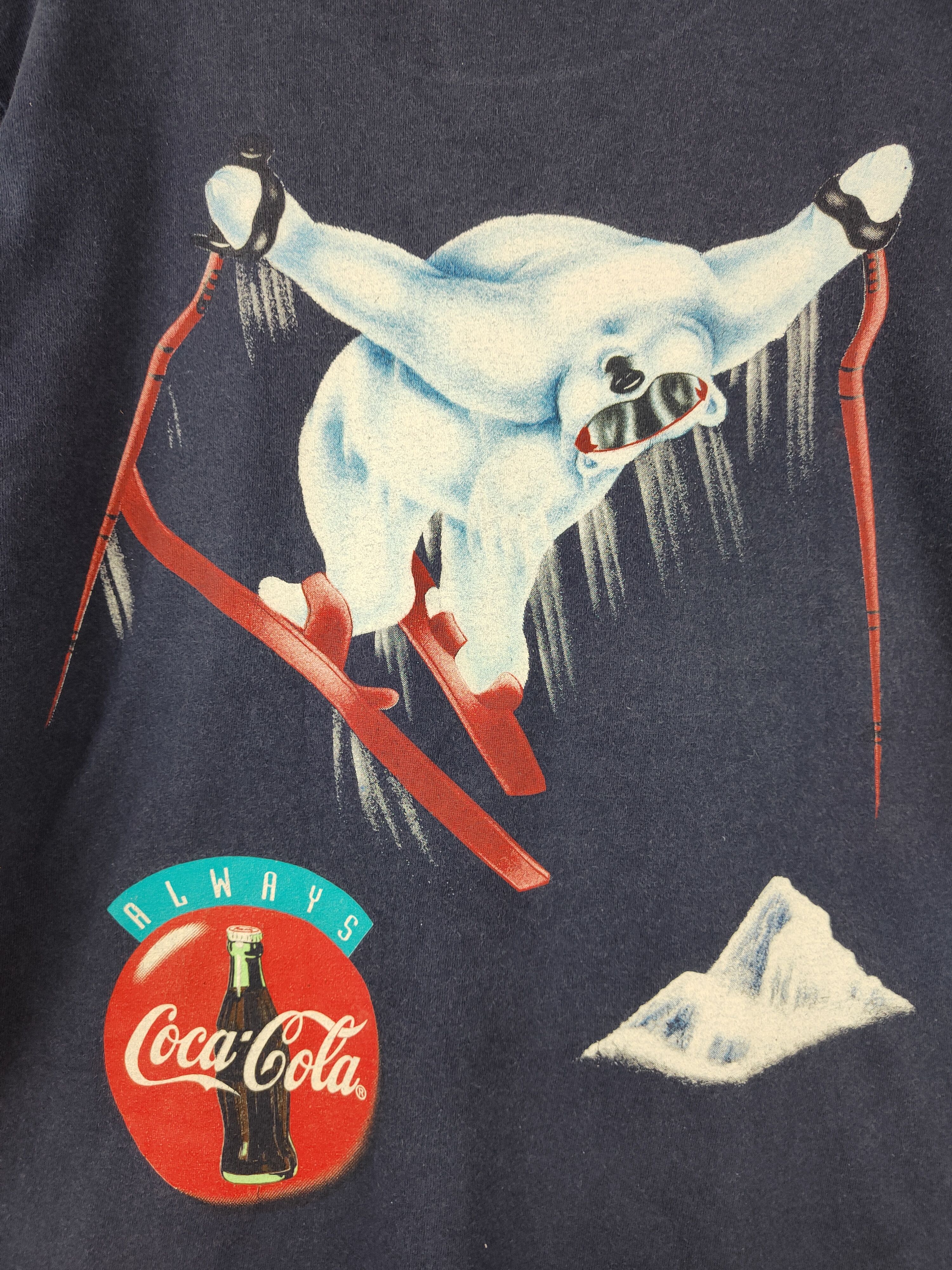 Coca Cola 1995 Coco Cola Dark Blue Short Sleeve T-shirts #S2307 Size US L / EU 52-54 / 3 - 10 Thumbnail