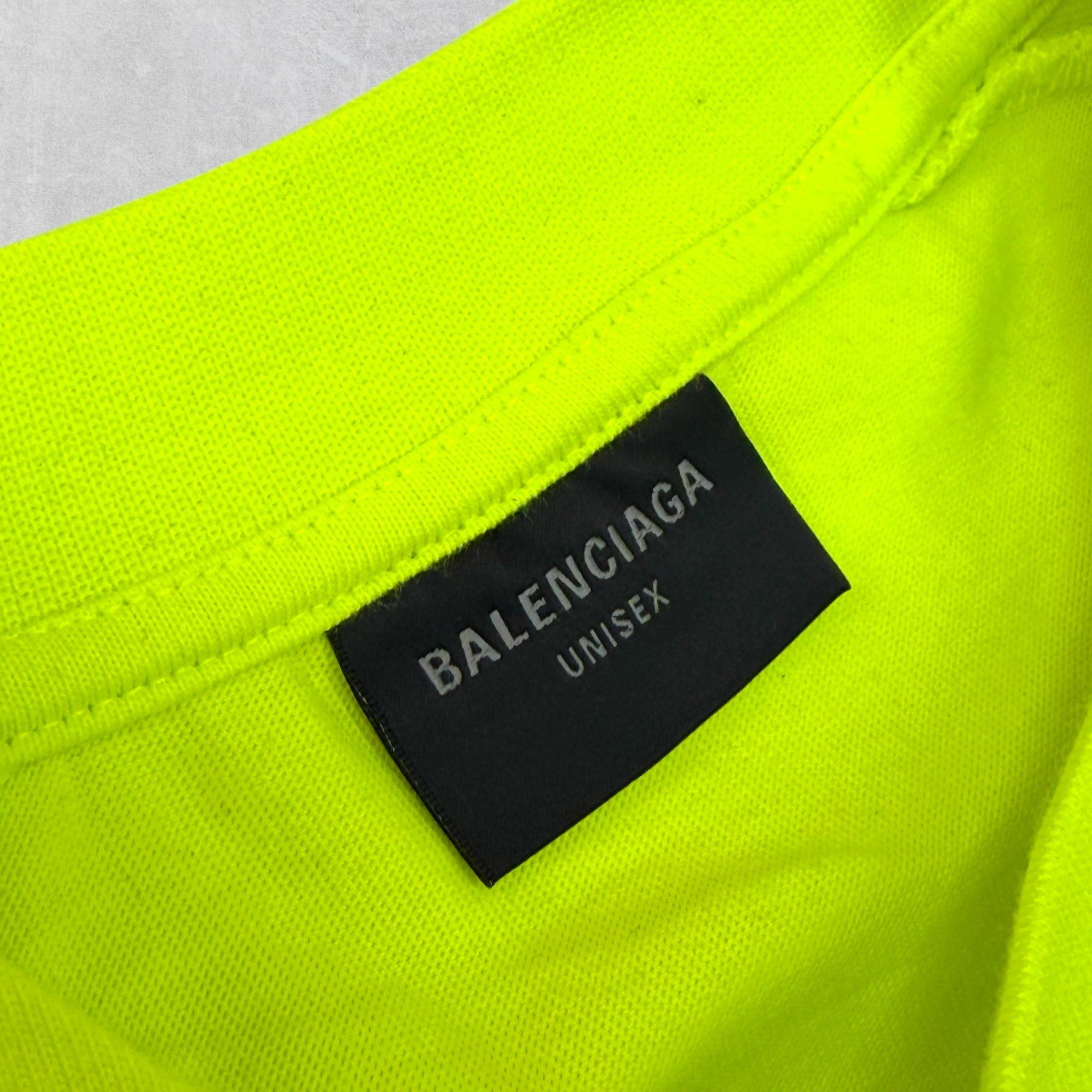Balenciaga Balenciaga Paris Oversized Soccer Shirt Neon 1 (XL) Size US XL / EU 56 / 4 - 5 Thumbnail