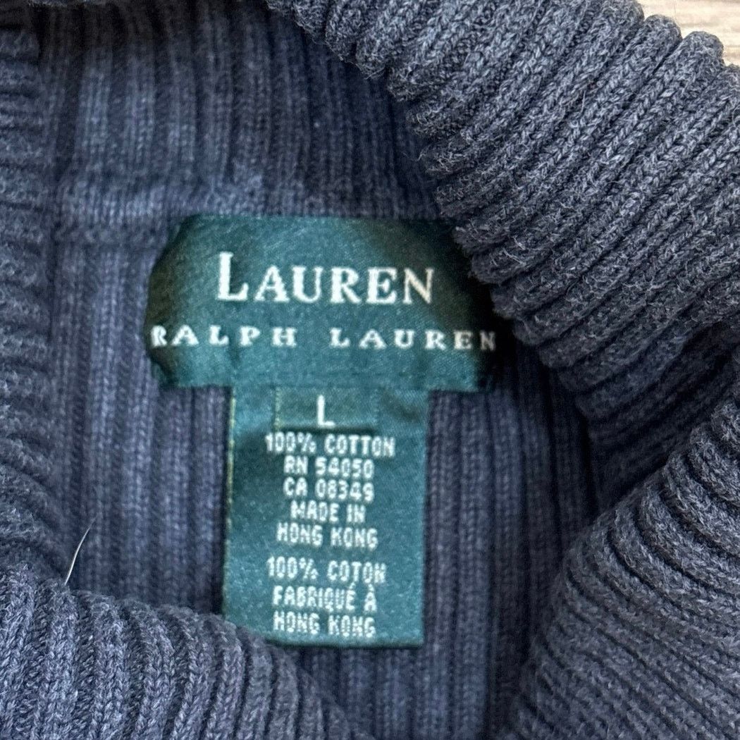 Lauren Ralph Lauren VTG Lauren Ralph Lauren L ribbed grey sweater turtleneck Size L / US 10 / IT 46 - 3 Thumbnail