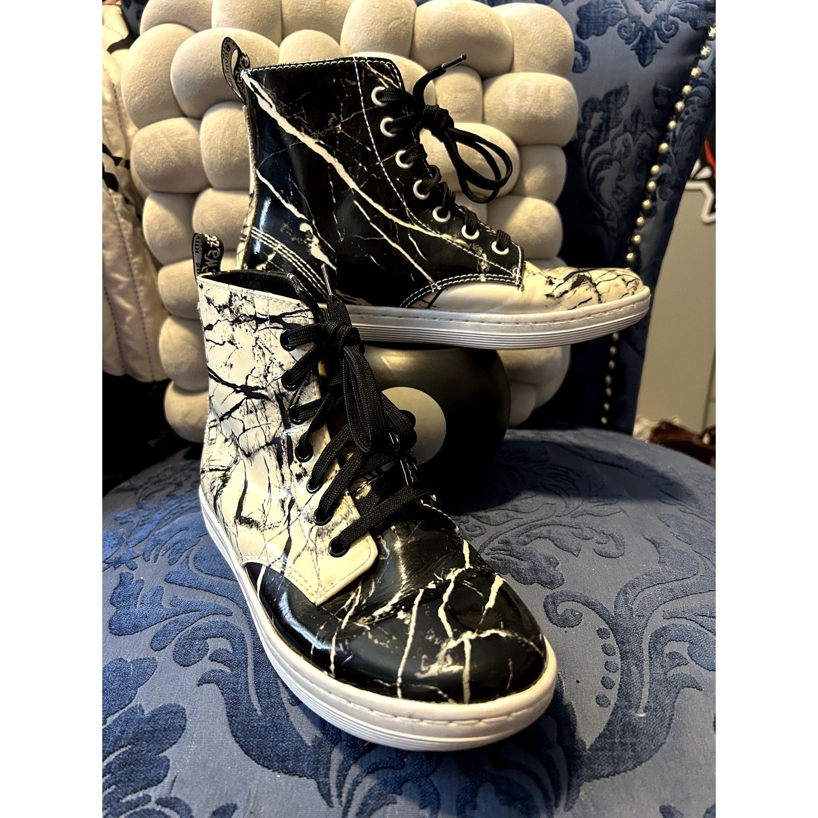 Dr. Martens Dr Martens Black White Patent Leather Leyton size 6/EU 37 Size US 6 / IT 36 - 1 Thumbnail
