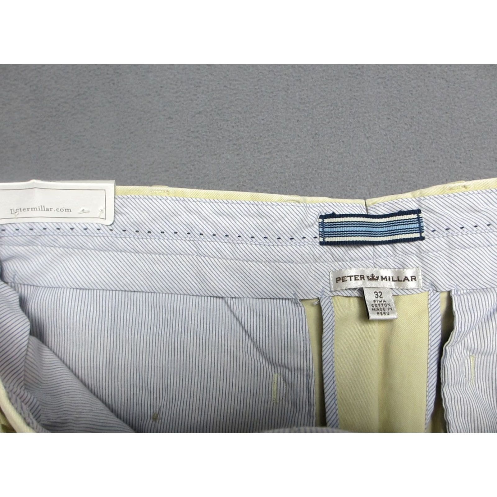 Peter Millar Peter Millar Chino Pants Mens 32x36 Beige Yellow Khaki Raleigh Wash Twill Flat Front Mid Rise Preppy Academia Casual Business Dress Pants Mens Size US 32 / EU 48 - 5 Thumbnail