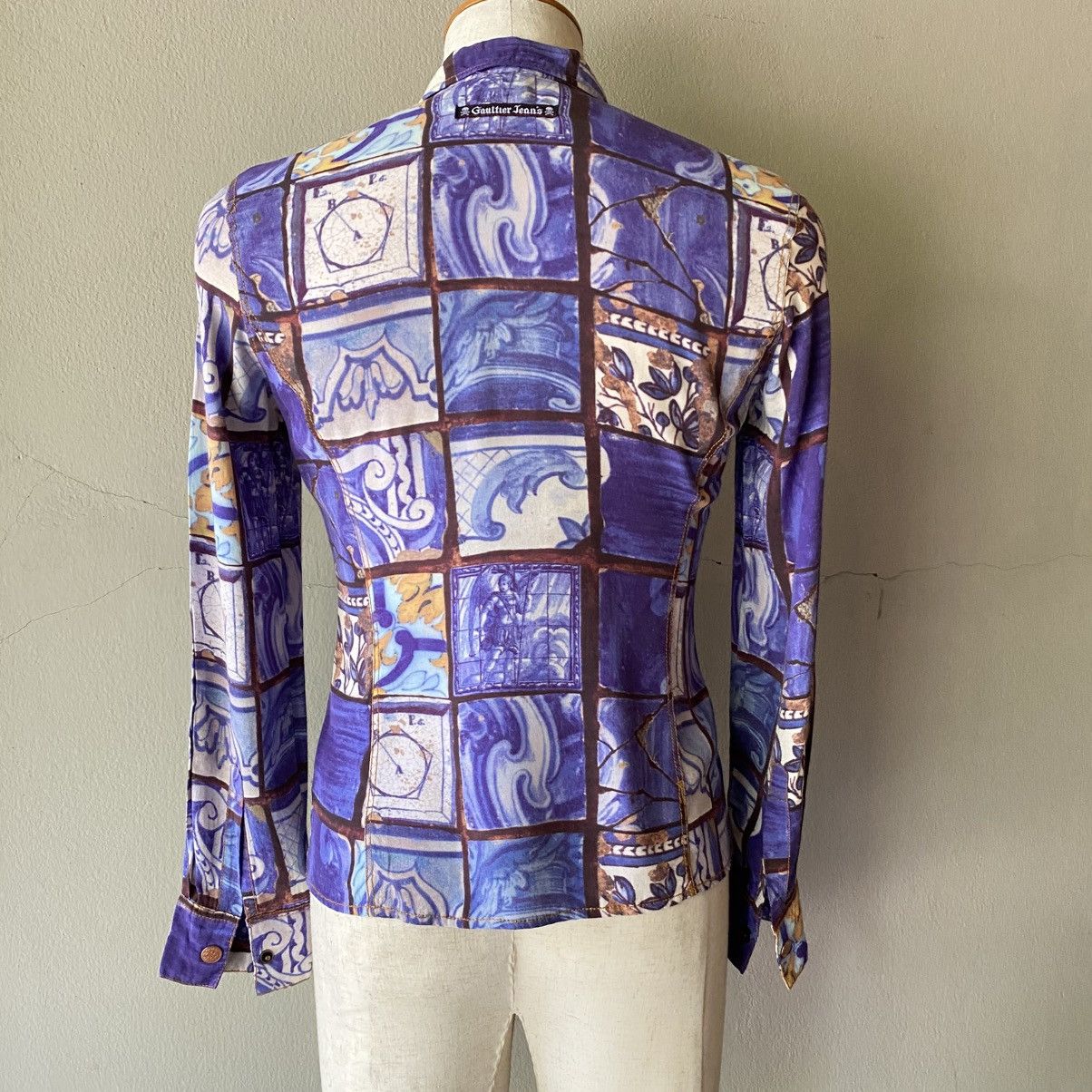 Jean Paul Gaultier Jean Paul Gaultier Vintage Ocean Mosaic Shirt Size US XXS / EU 40 - 15 Thumbnail
