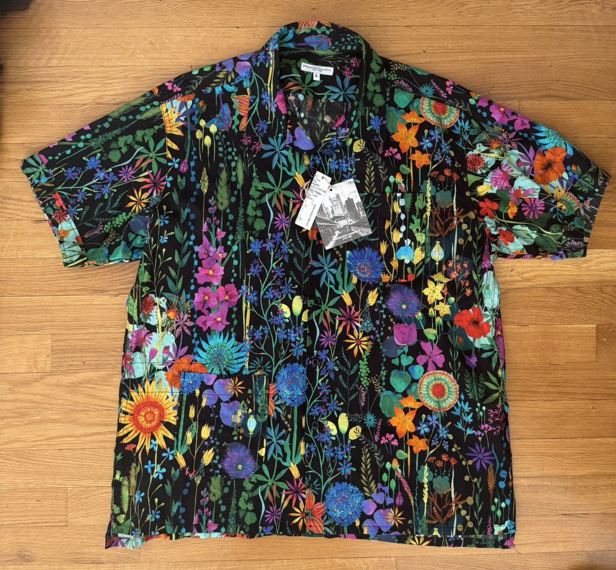Engineered Garments Engineered Garments Black Floral Lawn Camp Shirt Size US S / EU 44-46 / 1 - 1 Thumbnail