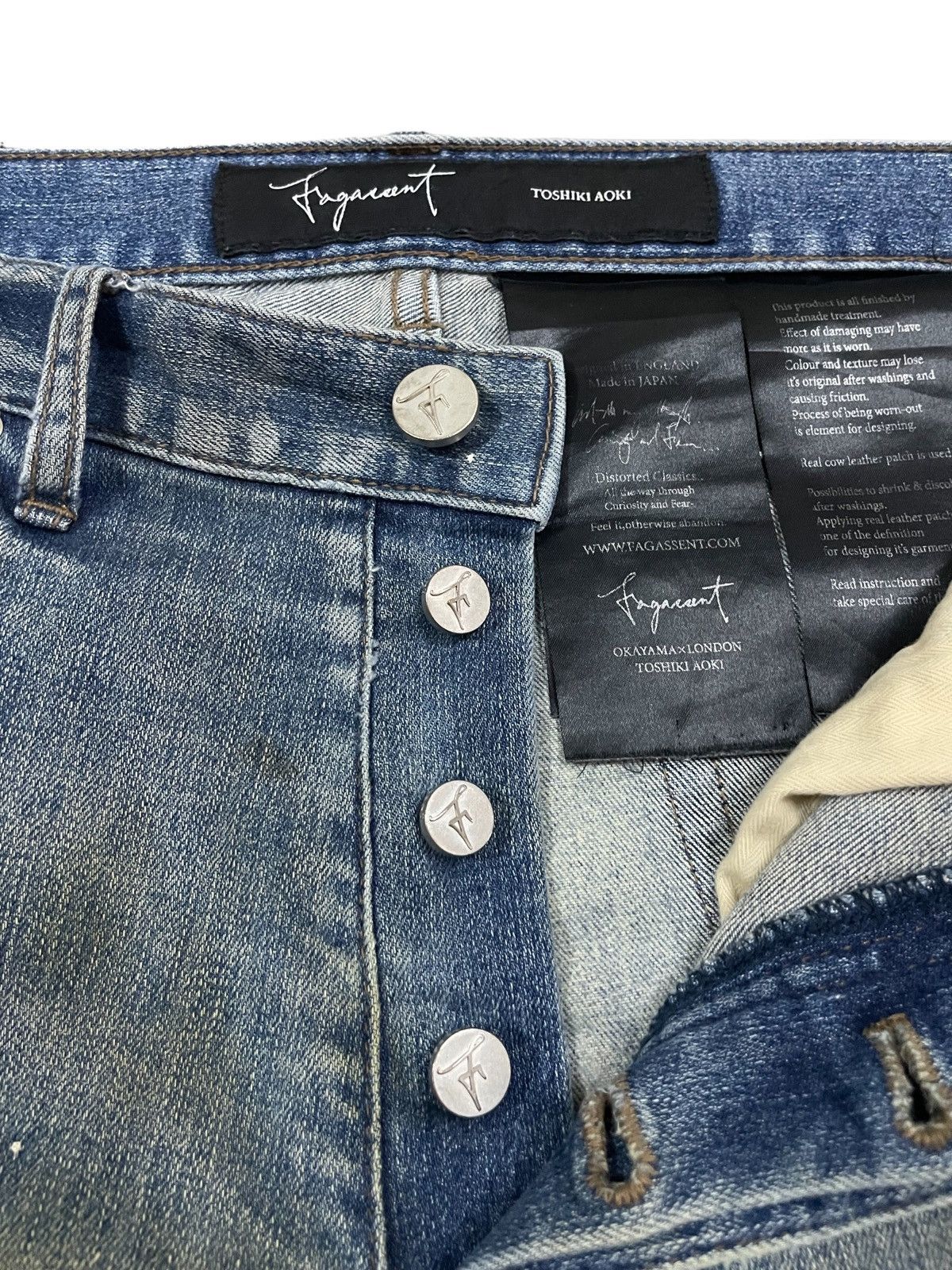 Fagassent Toshiki Aoki Fagassent Paint Splatter Punk Rock Distressed Distort Jeans Size US 31 - 17 Thumbnail
