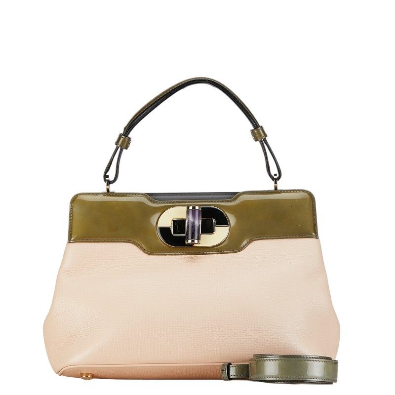 Bvlgari Bvlgari Bvlgari Isabella Rossellini Leather Enamel 2WAY Handbag Leather Handbag in Very Good Condition Size ONE SIZE - 1 Thumbnail