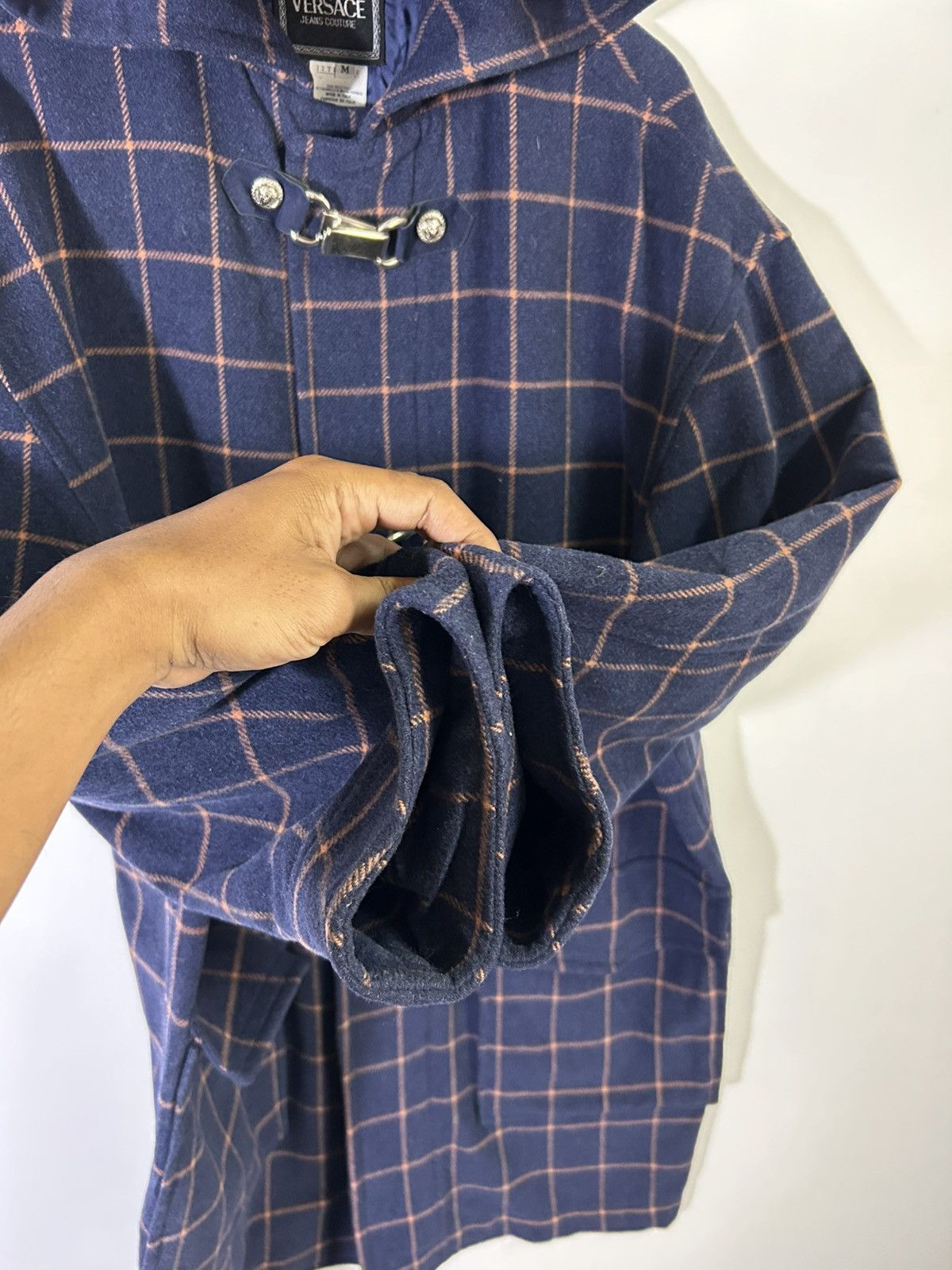 Versace ⚡️Vintage Luxury Versace Wool Flannel Hoodie Zipper Jacket Size US M / EU 48-50 / 2 - 7 Thumbnail
