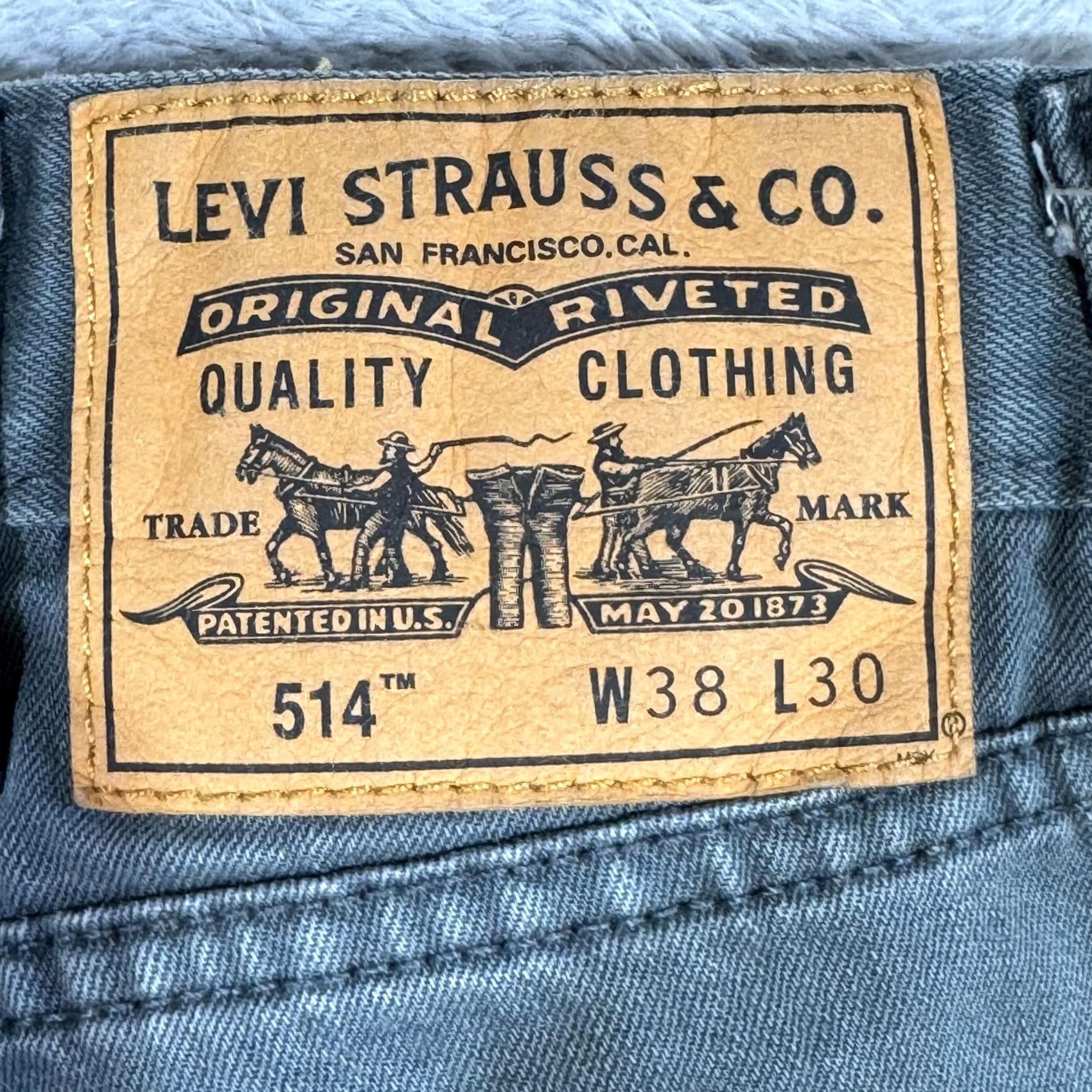 Levi's VINTAGE Levi’s 514 Jeans Mens 38x30 Gray Green Denim Straight Leg Mid Rise 100% Cotton Size US 38 / EU 54 - 3 Thumbnail
