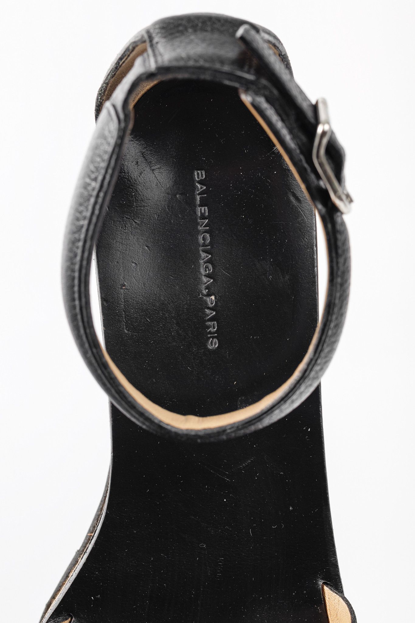 Balenciaga Balenciaga Pebbled Leather Ankle-Strap Flatform Sandals Size US 10 / IT 40 - 10 Thumbnail