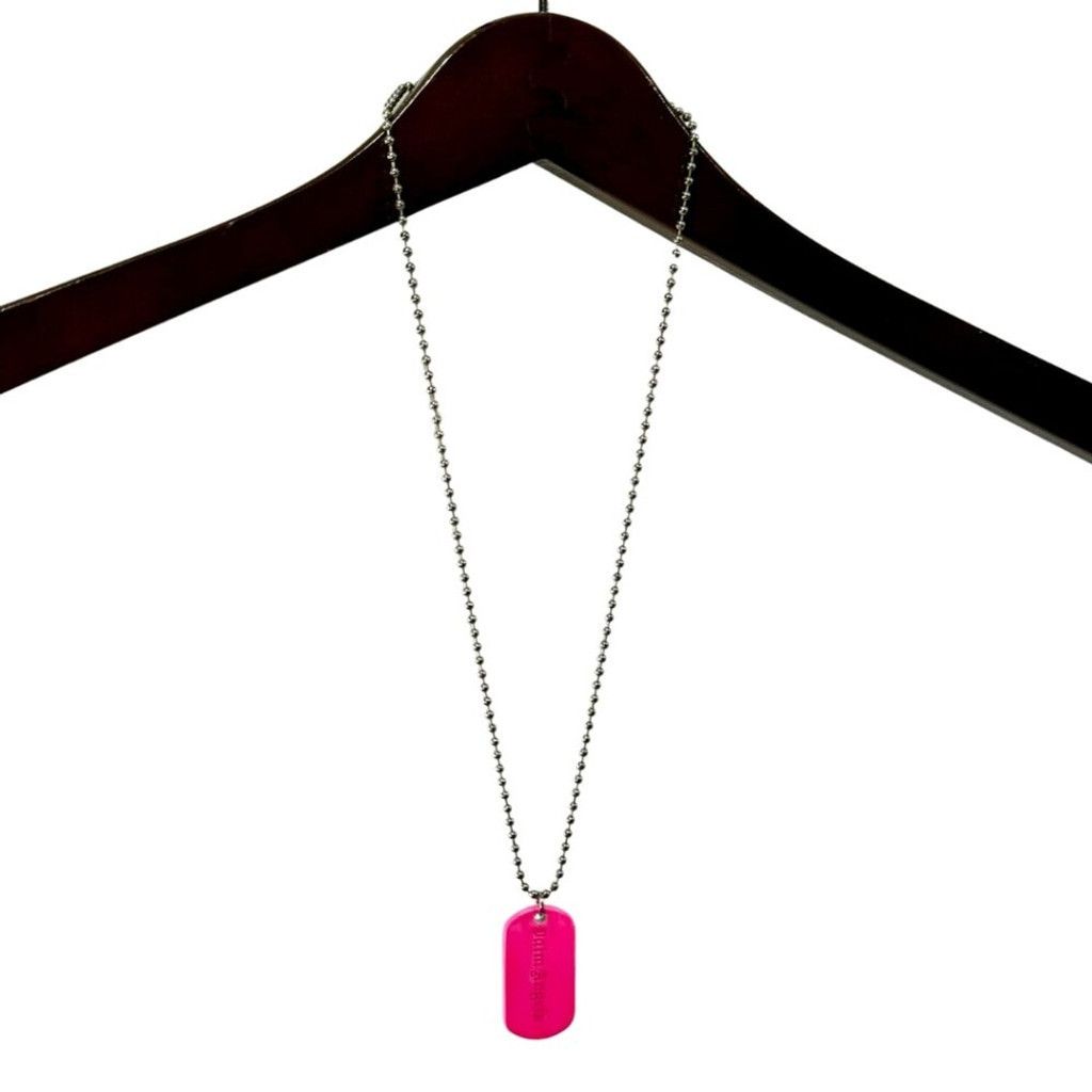 Palm Angels PALM ANGELS Women's Logo-engraved Dog Tag Necklace in Fuscia Size ONE SIZE - 5 Thumbnail
