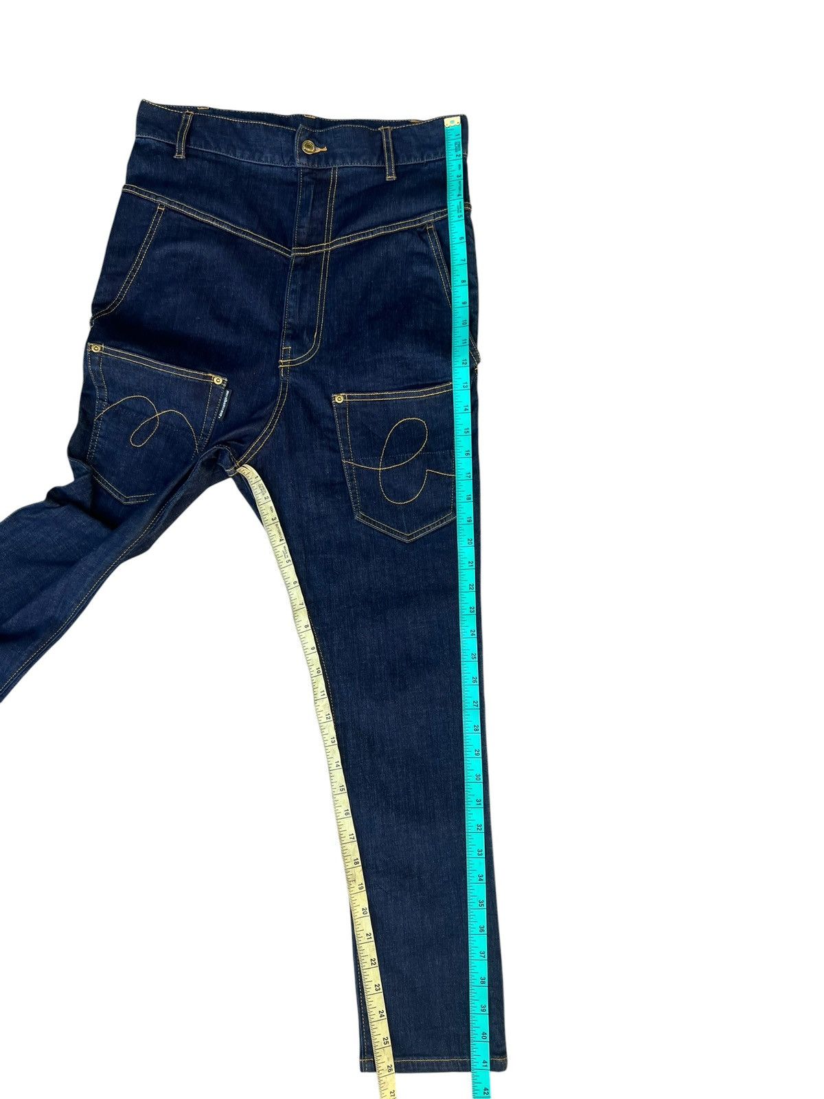 Issey Miyake Mercibeaucoup Stretchable Denim Drop Crotch Jeans Size US 31 - 6 Thumbnail