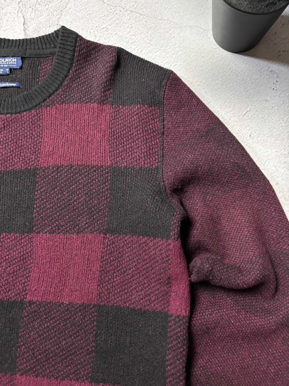 Woolrich Woolen Mills Woolrich Men’s Checked Crewneck Sweater – US M Size US L / EU 52-54 / 3 - 4 Thumbnail