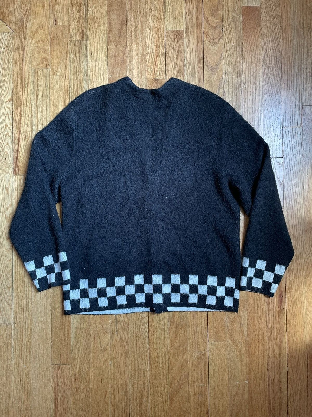 M Supreme Brushed discount Checkerboard Mohair Cardigan