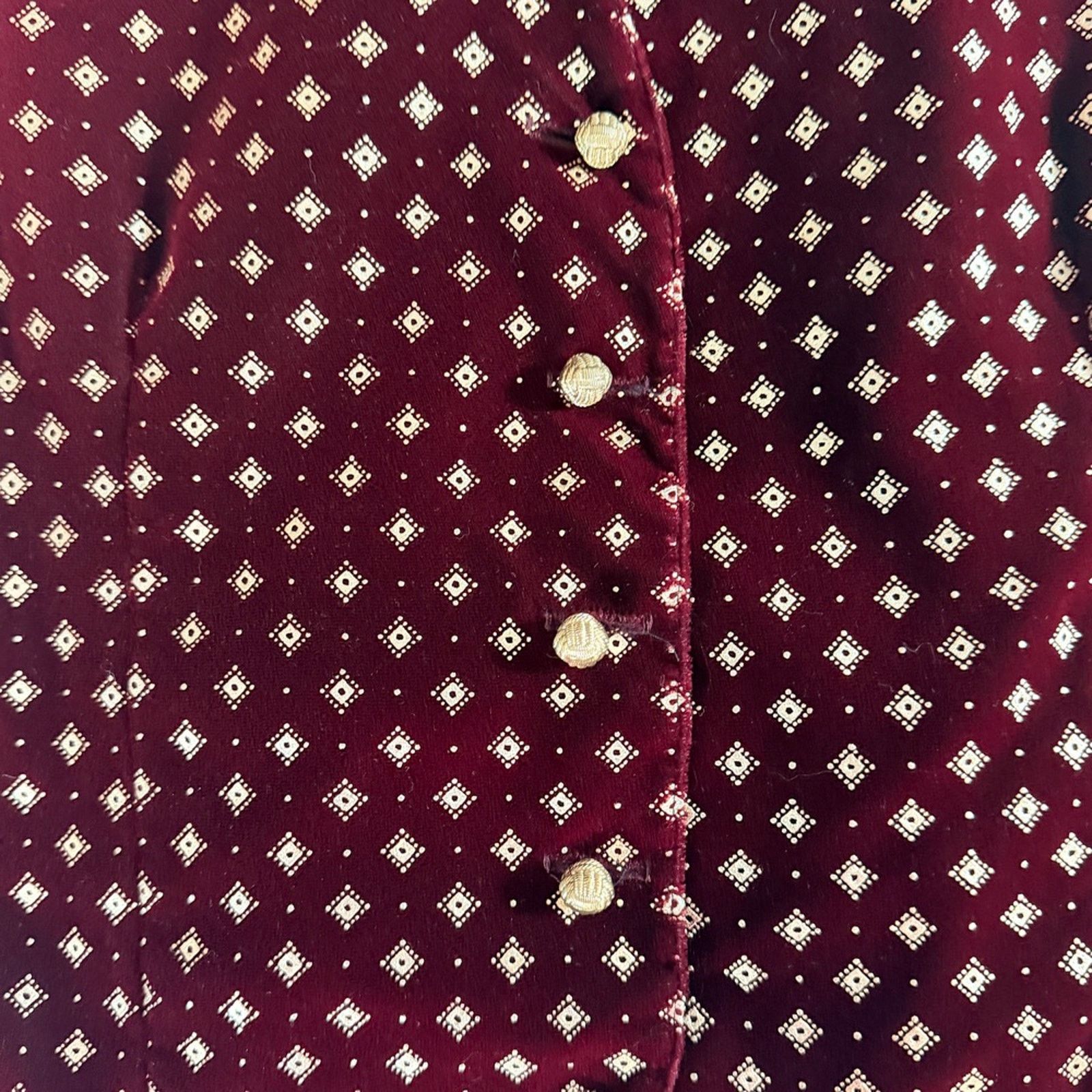 Other Vintage burgundy gold velvet vest norton mcnaughton goth Size S / US 4 / IT 40 - 6 Thumbnail