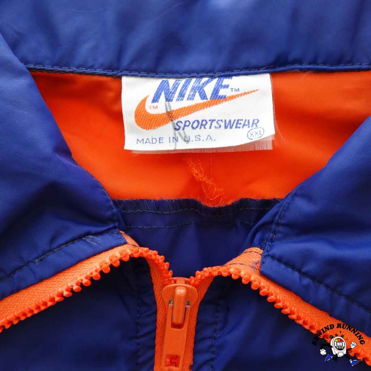 Nike Nike Vintage Mens XXL 70s 80s Blue Orange Windbreaker Jacket Size US XXL / EU 58 / 5 - 3 Thumbnail