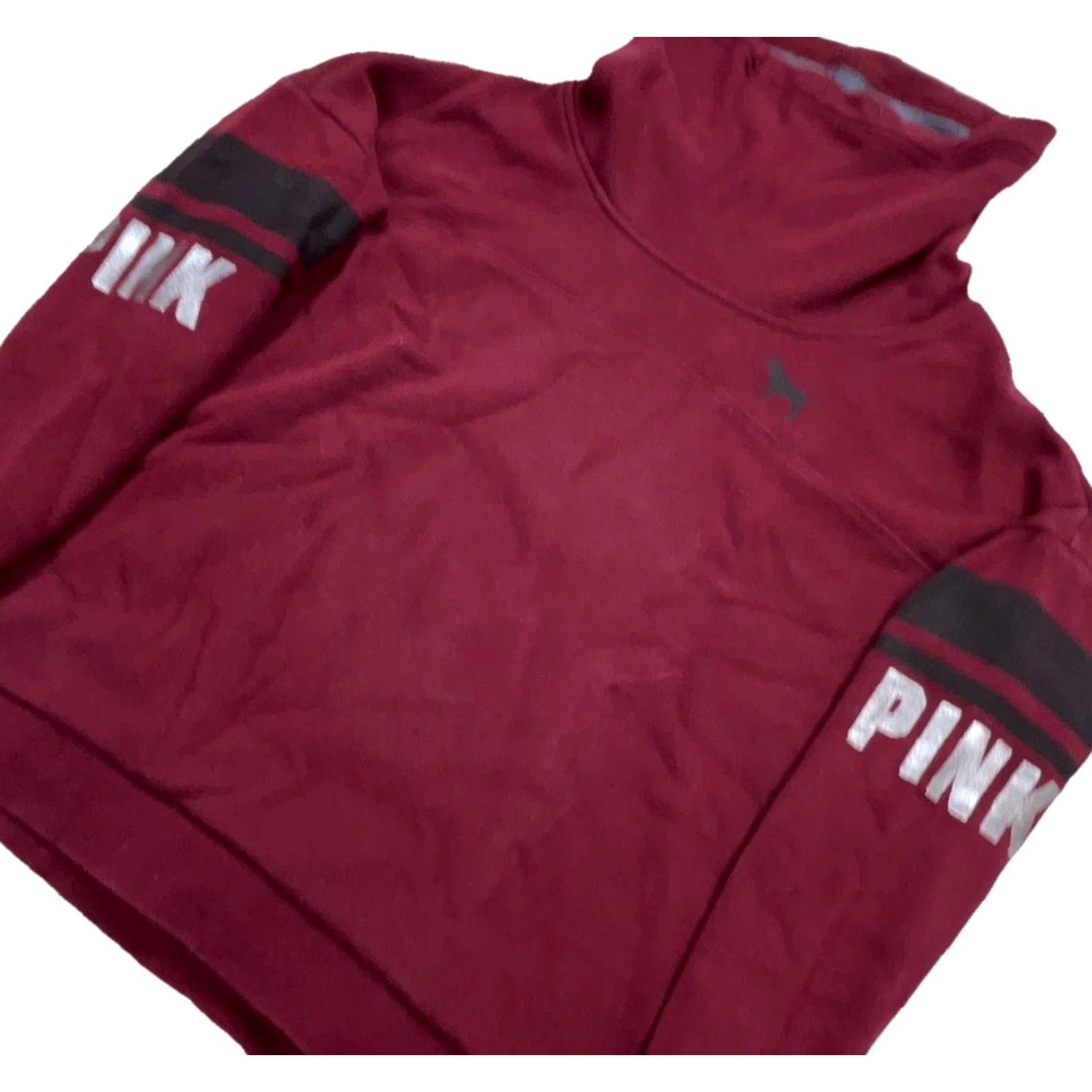 Victoria's Secret Victoria's Secret Pink Sweatshirt Women Medium Red Turtleneck Pullover Micro Fleece Lightweight Size M / US 6-8 / IT 42-44 - 2 Thumbnail