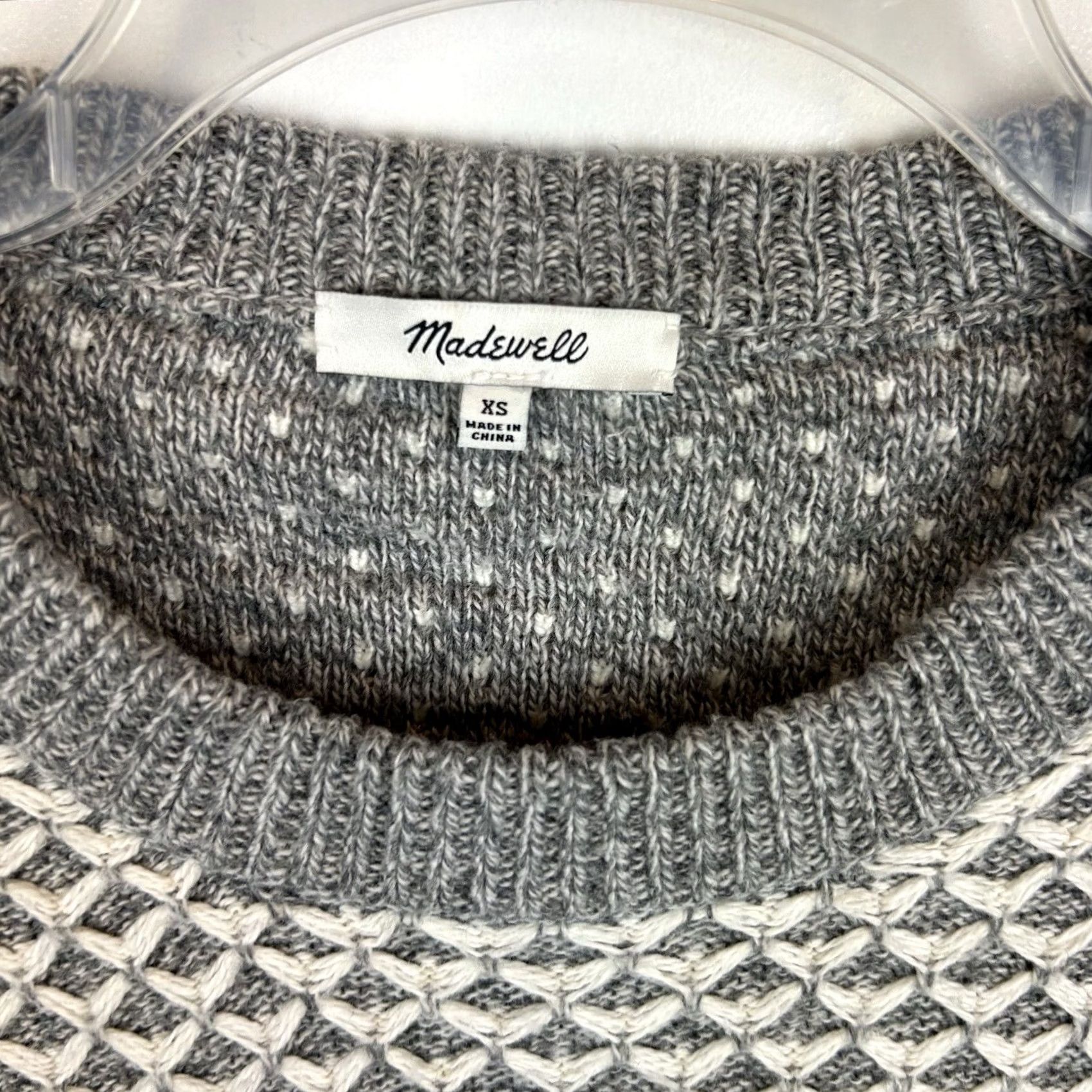 Madewell Madewell Sweater Womens XS Gray Pullover Textured Crew Casual Preppy Career Size XS / US 0-2 / IT 36-38 - 3 Thumbnail