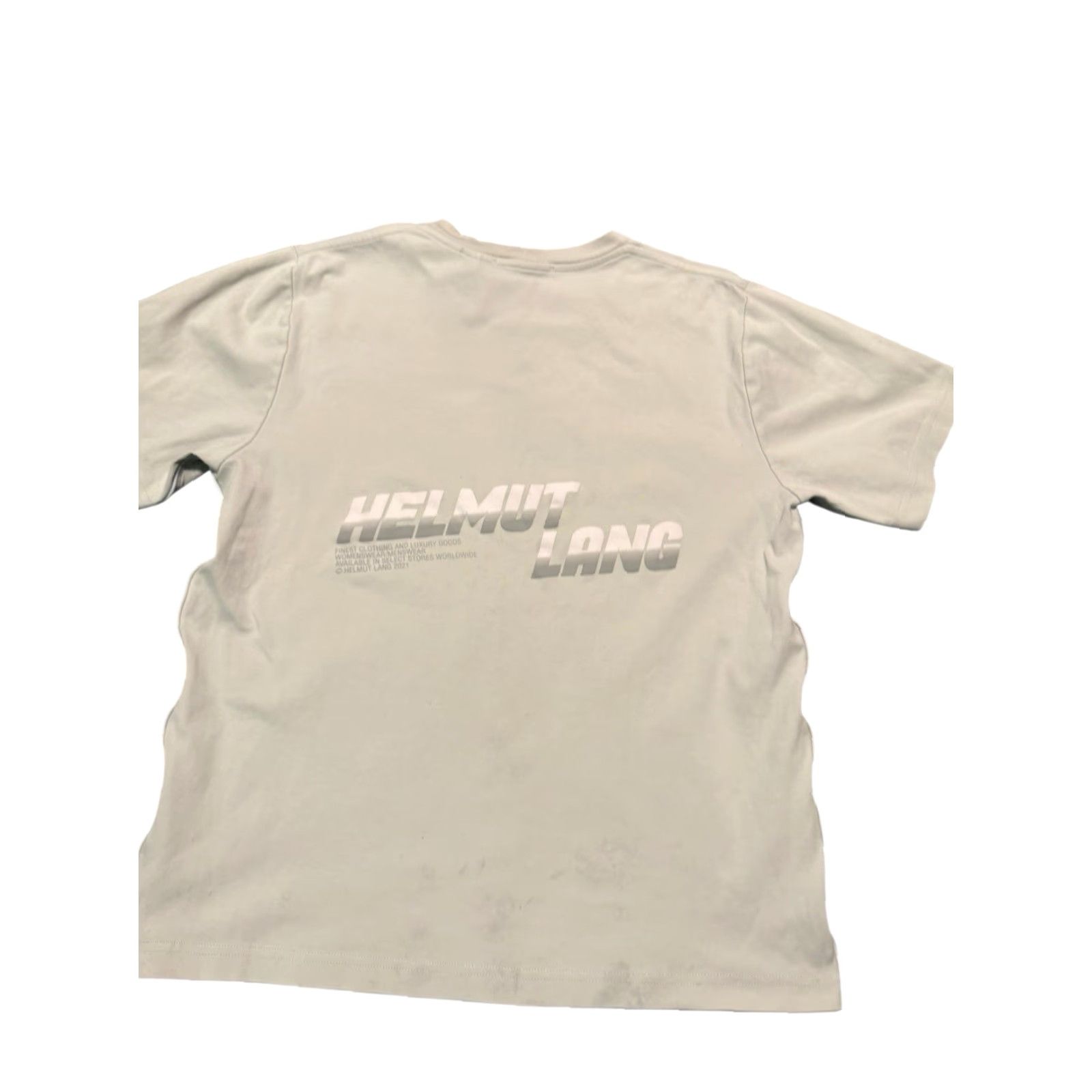 Helmut Lang Helmut Lang Piping Tee Mens Size Medium Smoke Grey Back Logo Graphic 2021 Size US M / EU 48-50 / 2 - 2 Thumbnail