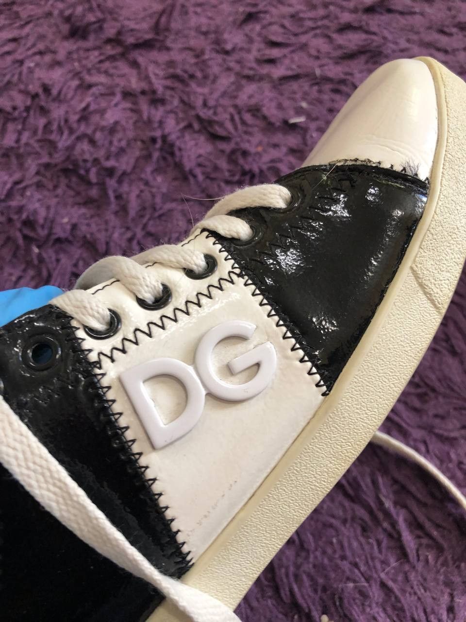 Dolce & Gabbana DOLCE GABBANA Black White Lace Up Shoes Sneakers Sporty Size US 8.5 / IT 38.5 - 11 Thumbnail